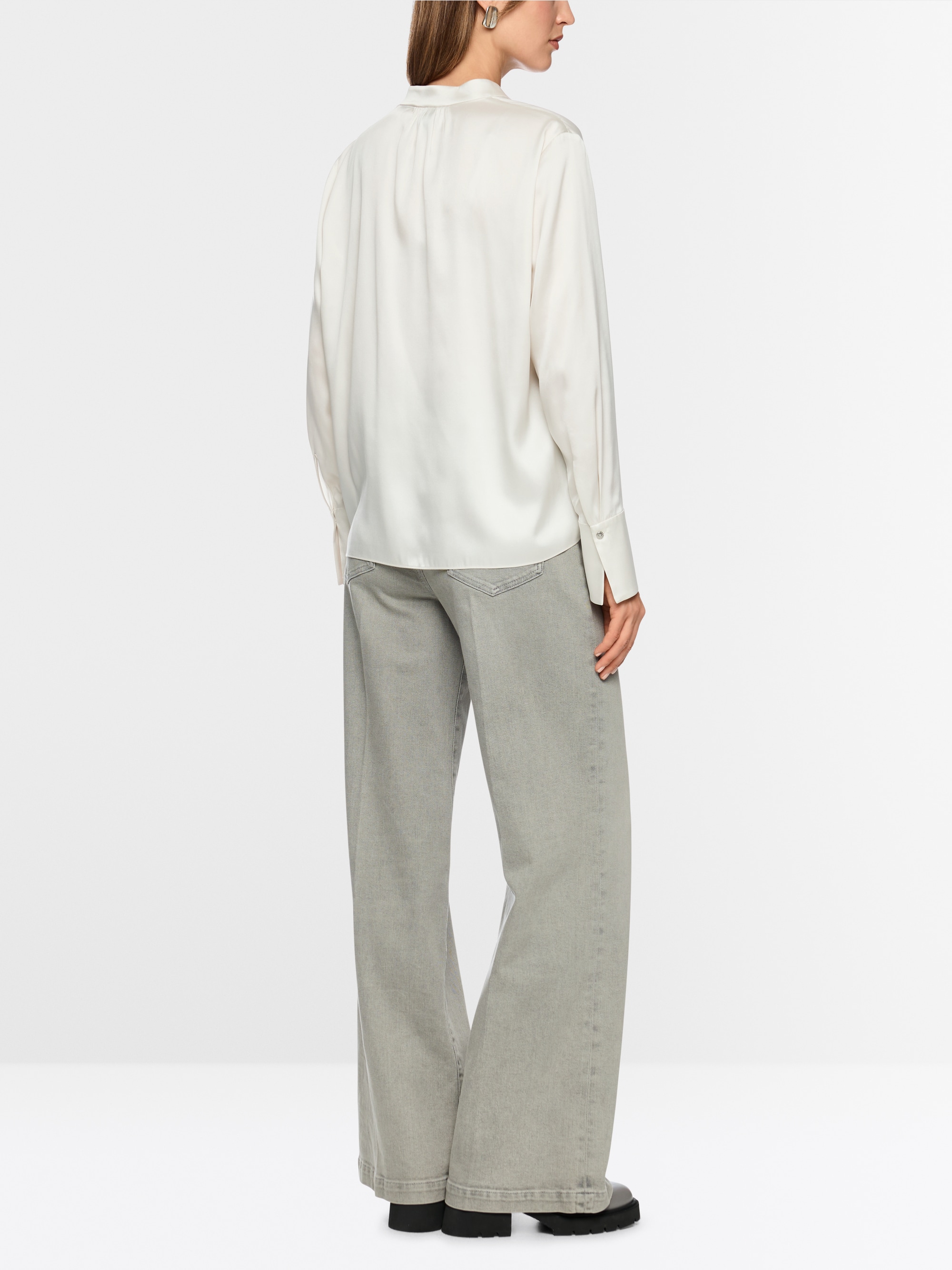 Silk blouse with flounce