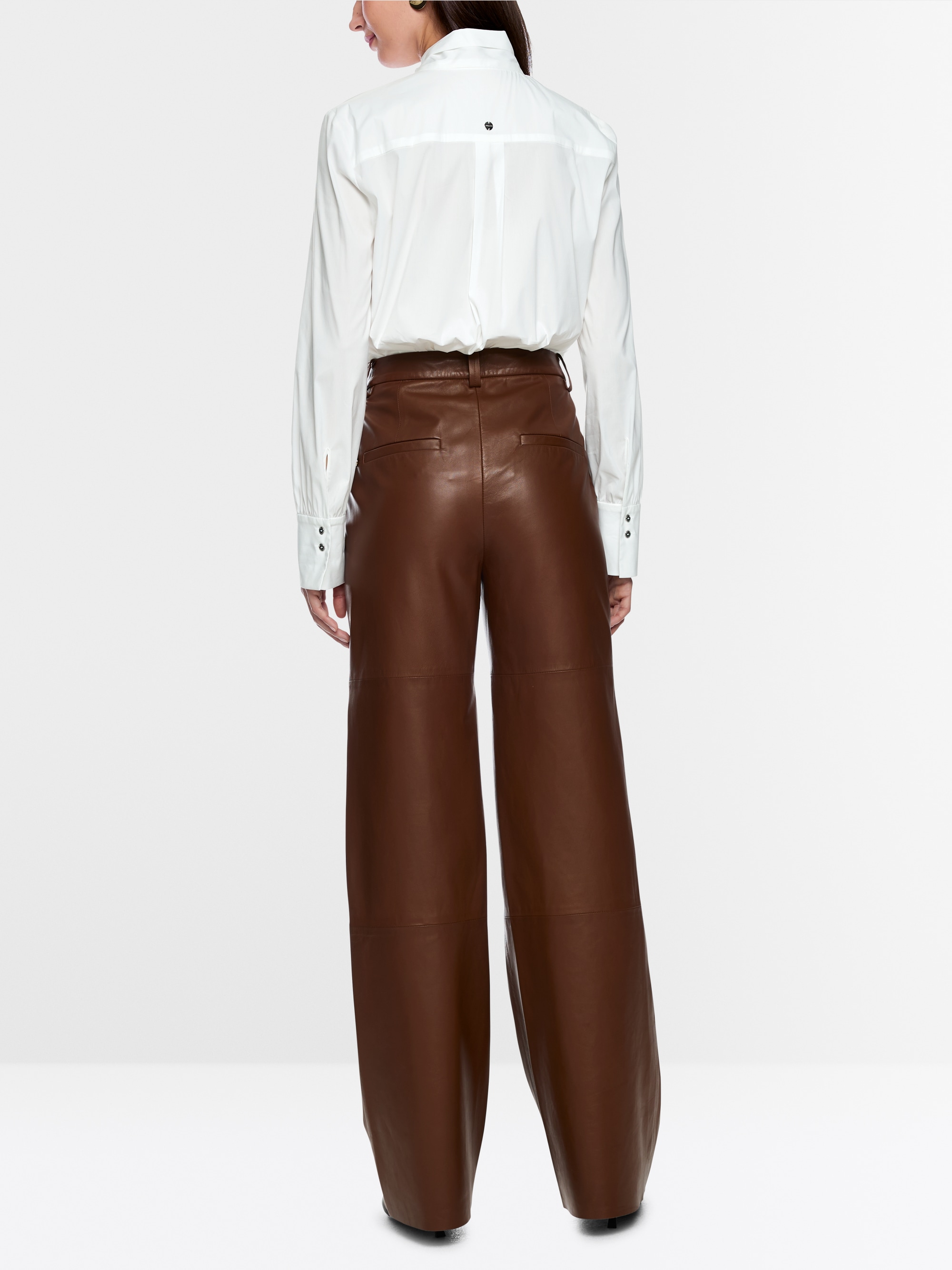 Blouse à col lavallière en coton stretch