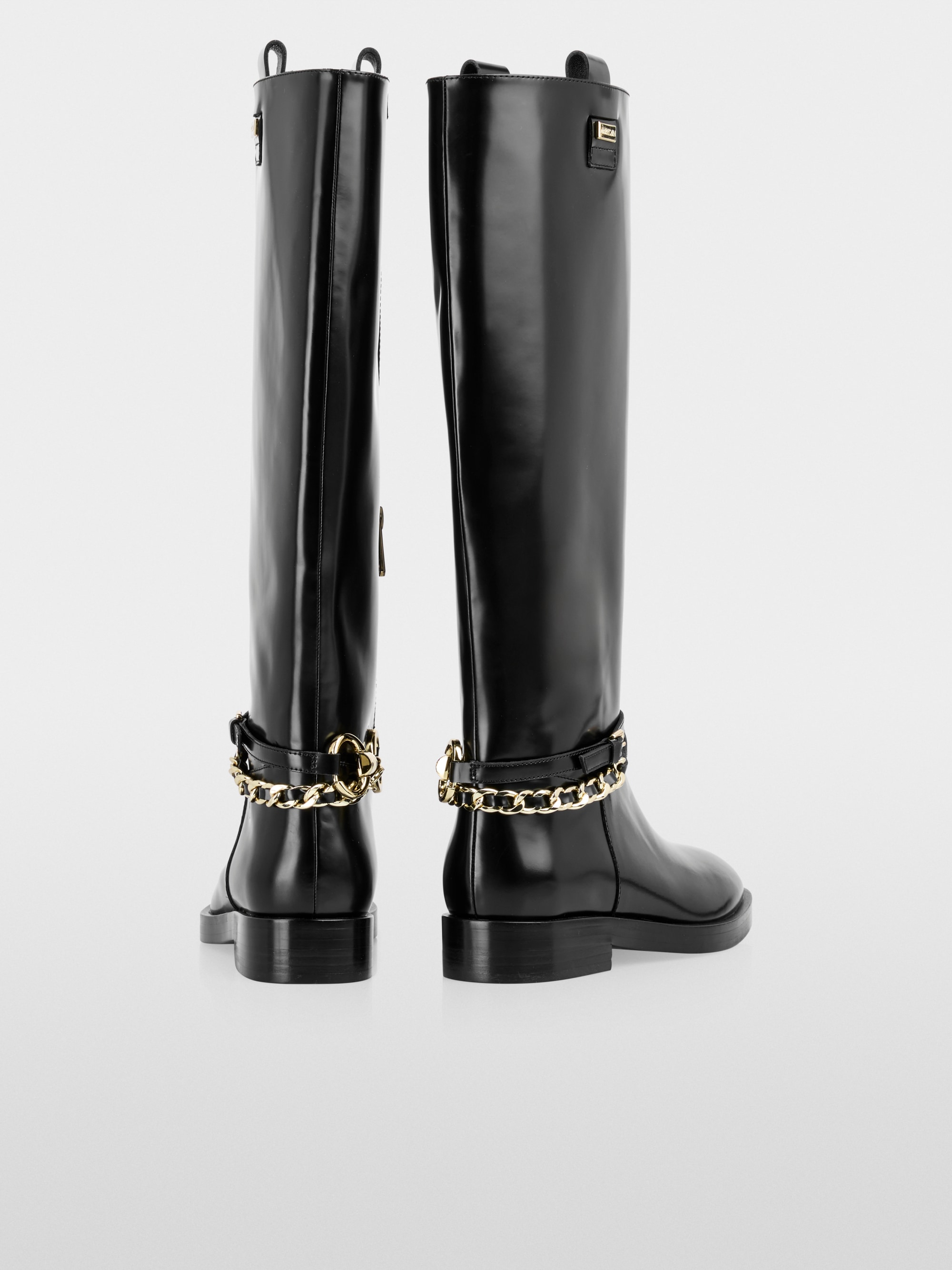 Bottes d'équitation en cuir avec détail décoratif