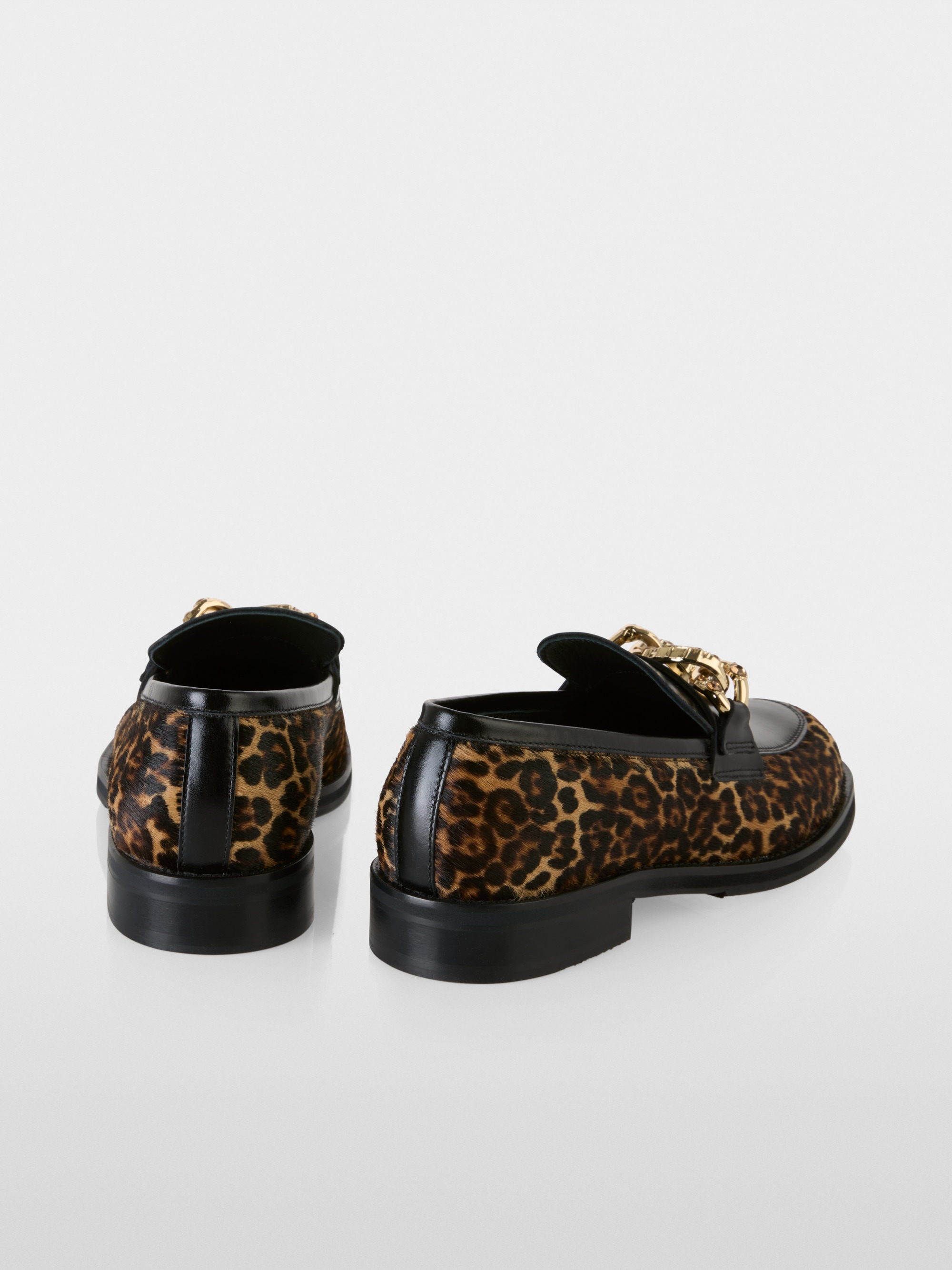 Mocassins léopard avec détail métallique scintillant