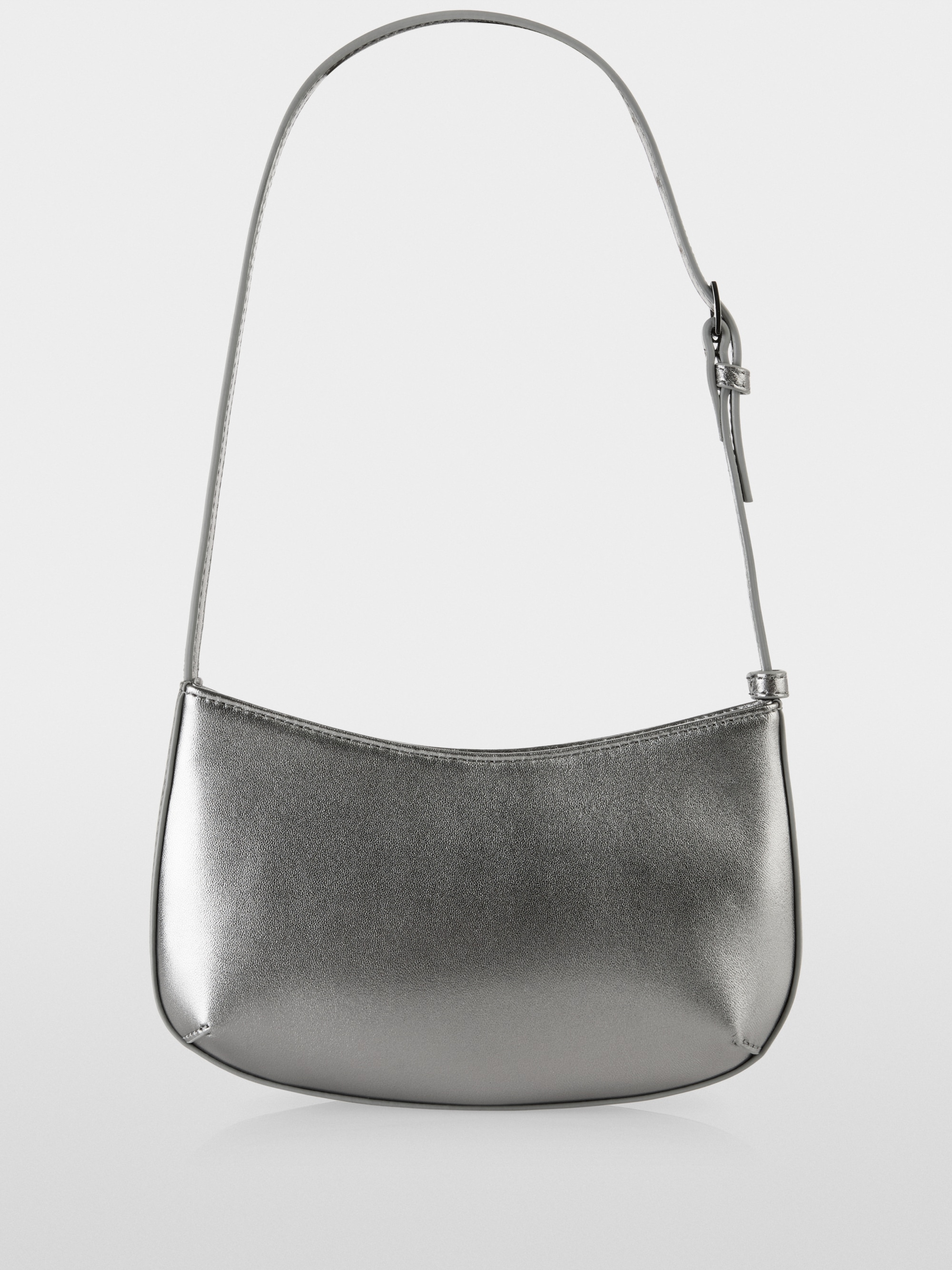 Metallic schoudertas van geitenleer