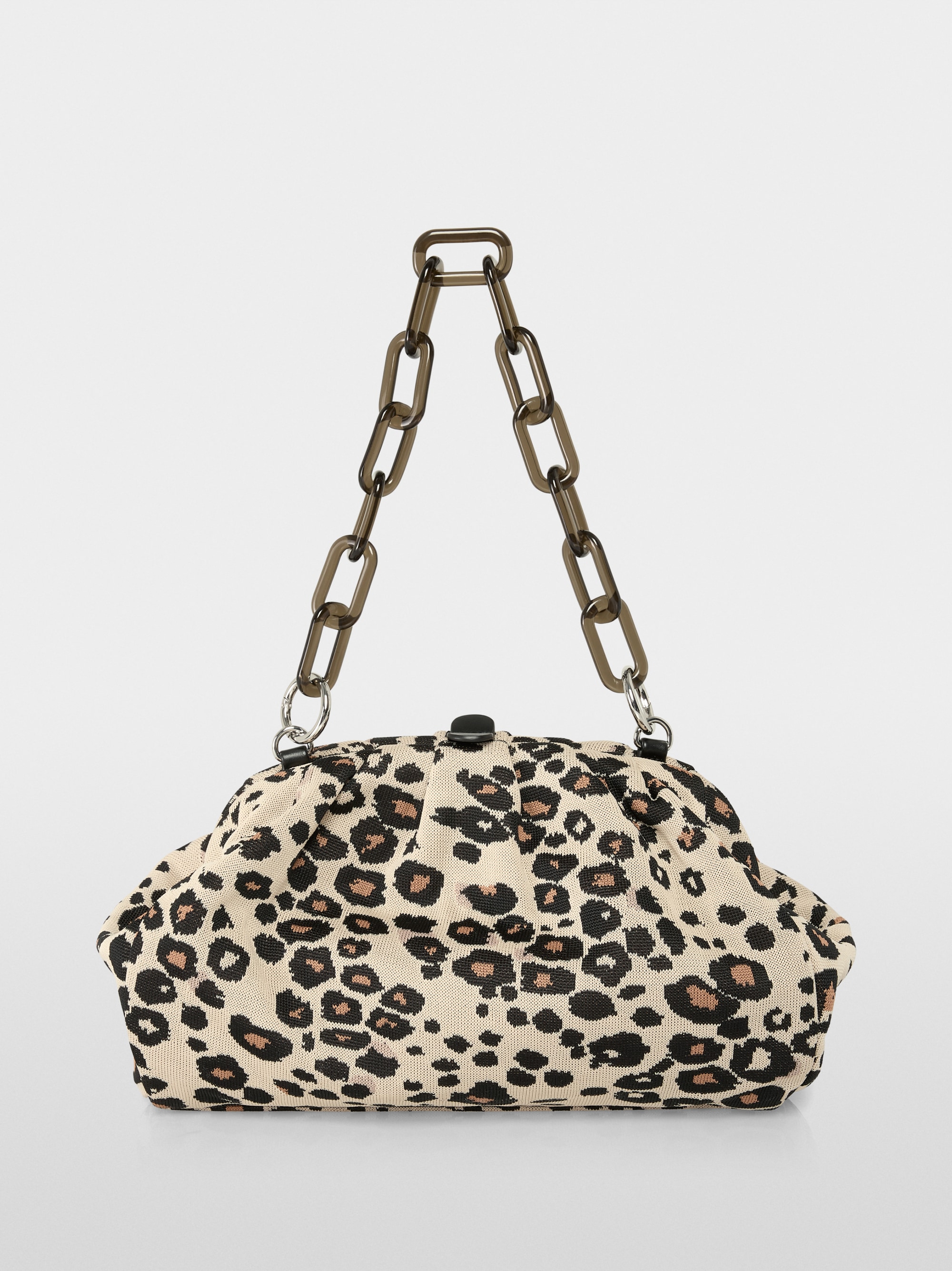 Pochette tricotée à motif léopard