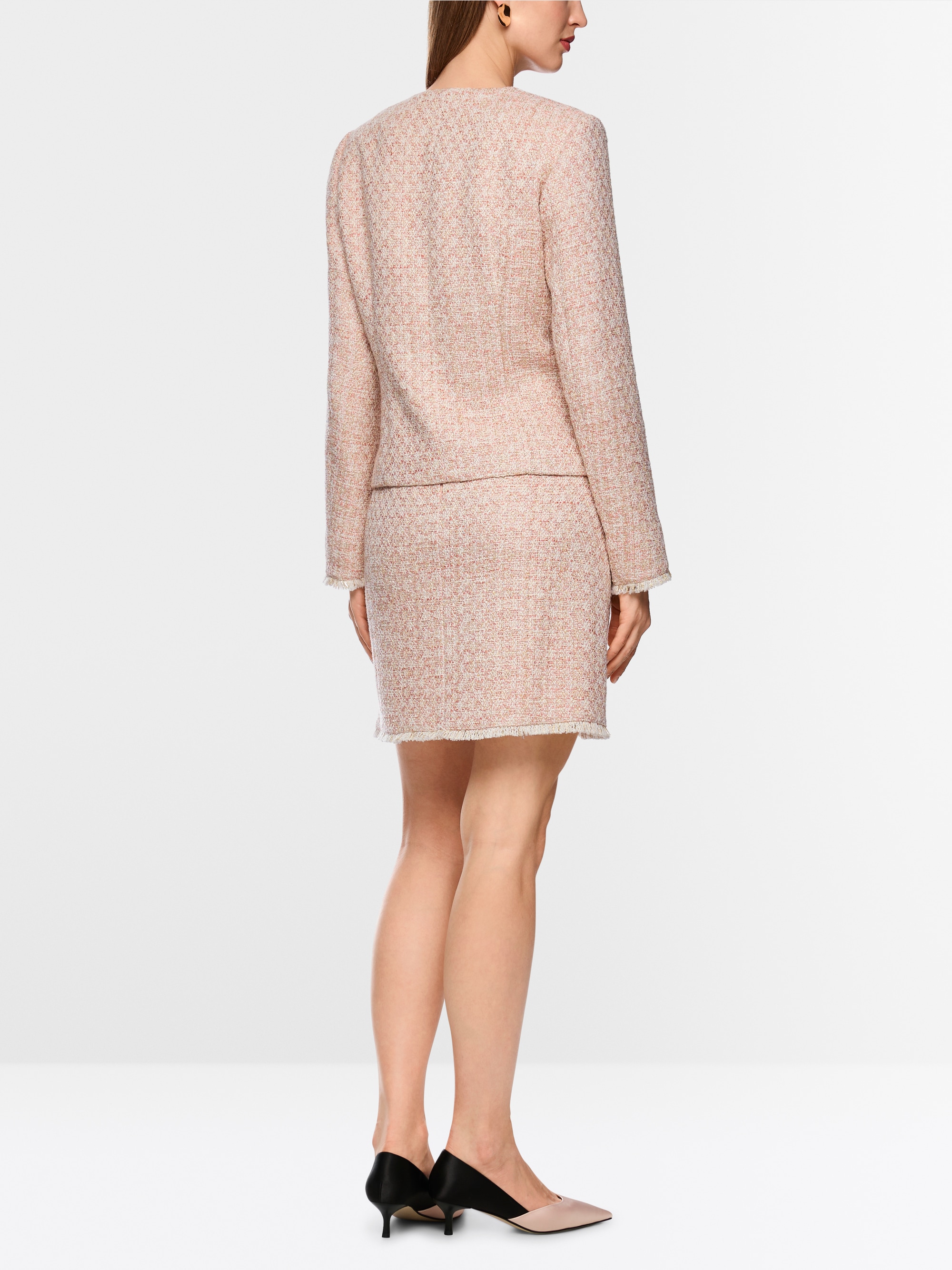 Bouclé rok met franjes