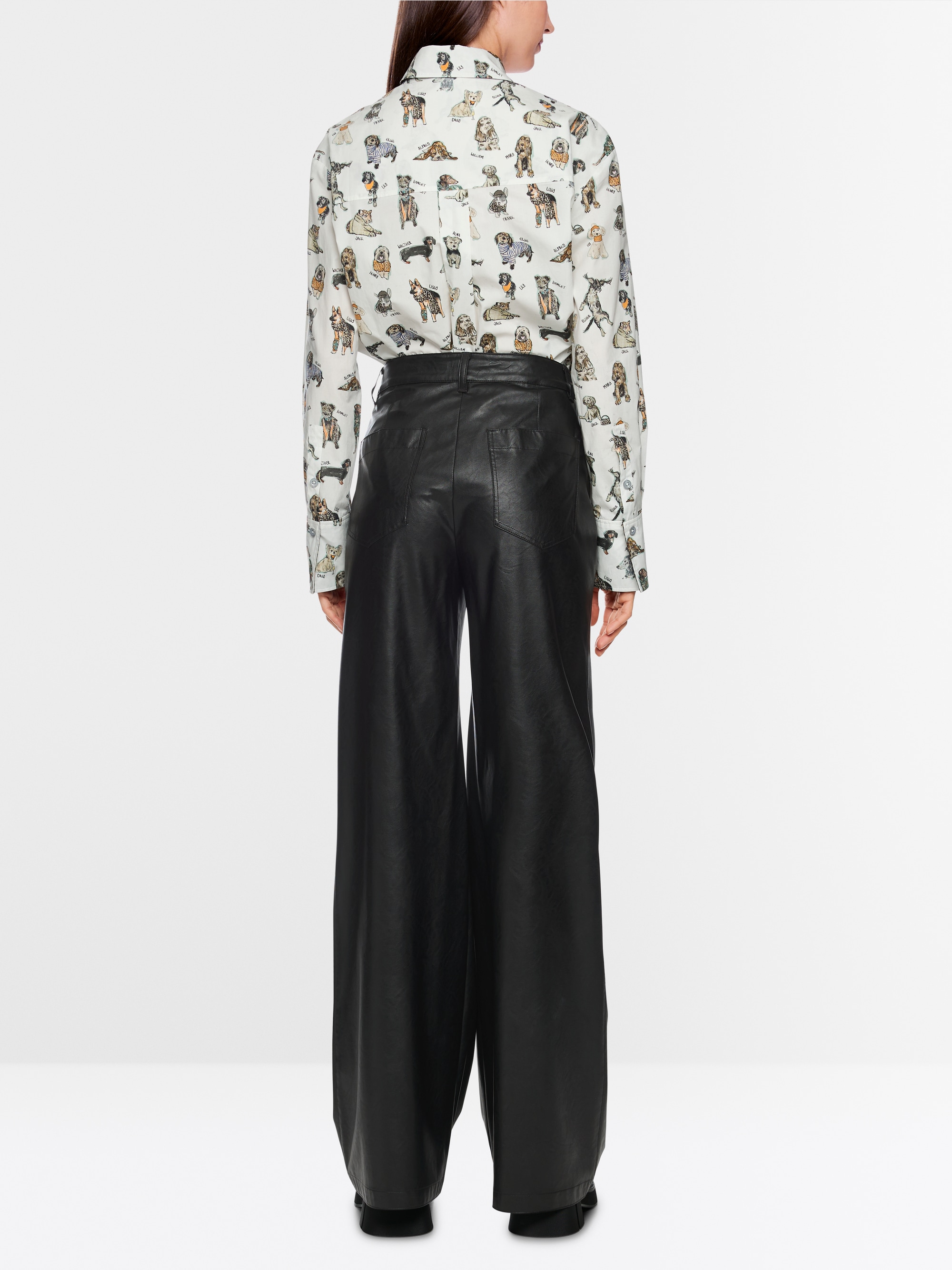 WARRI wide fit faux leather trousers