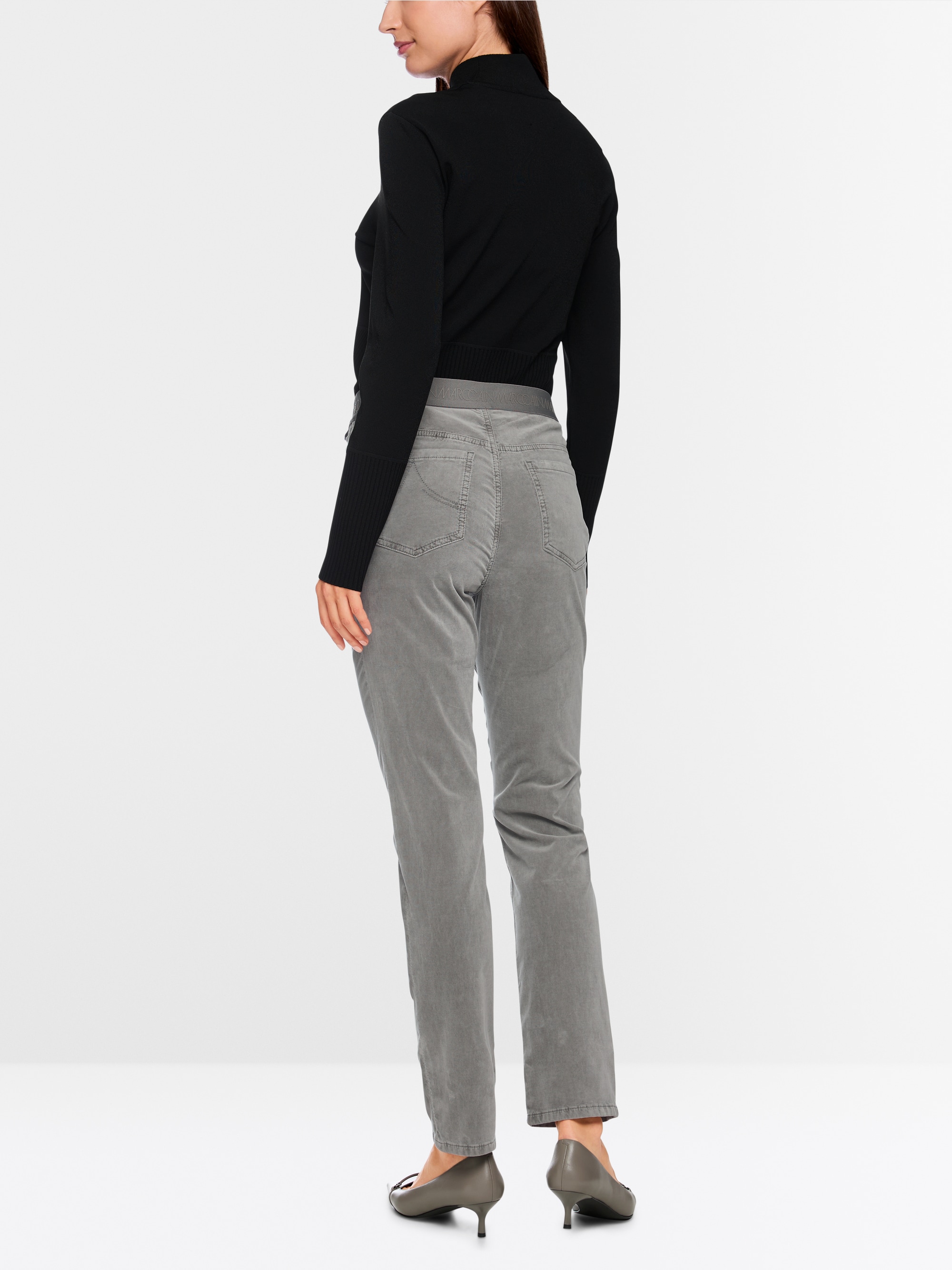 SIENA slim fit velvet pull-on trousers
