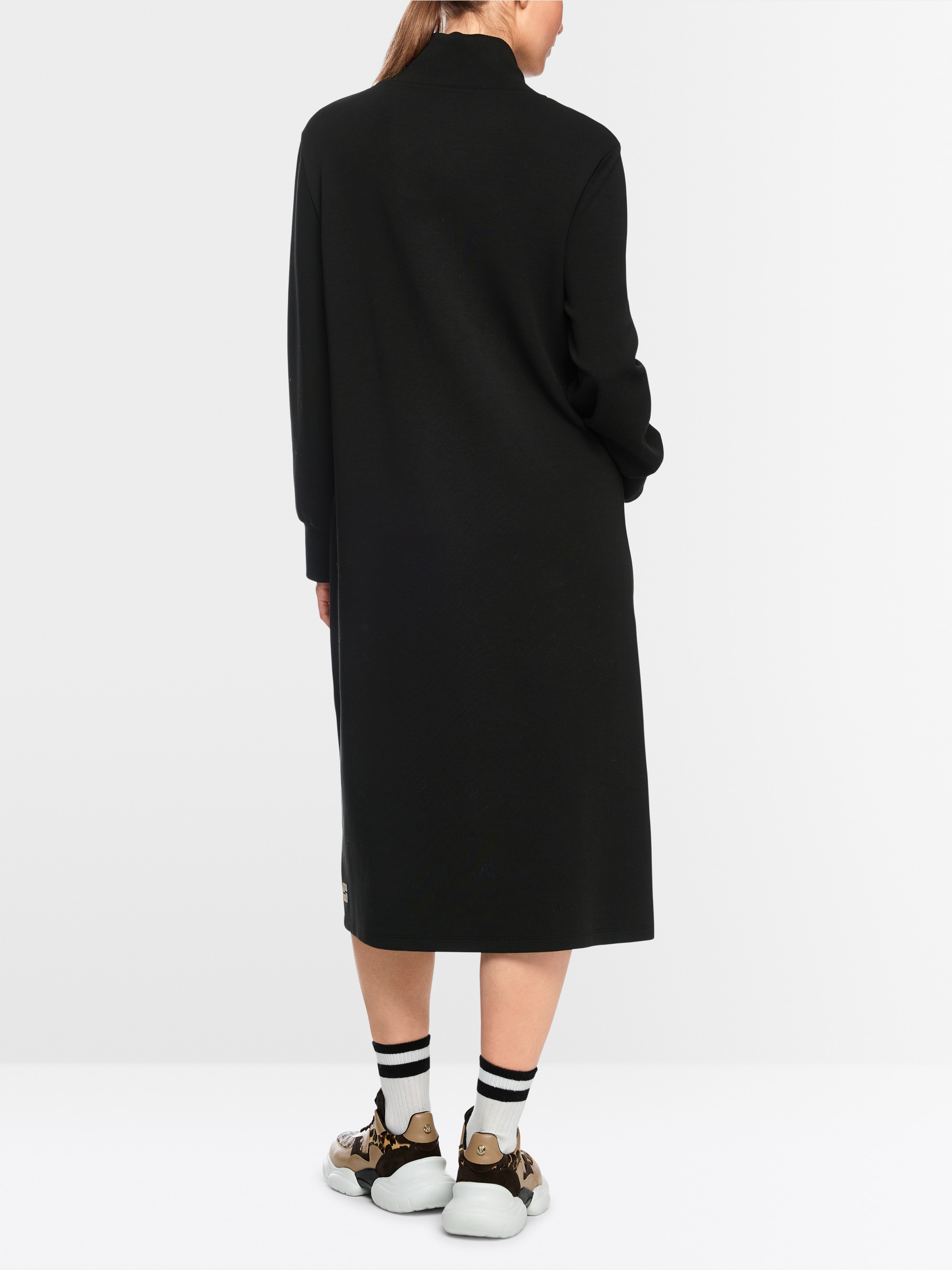 Midi sweatshirt dress with leopard cord