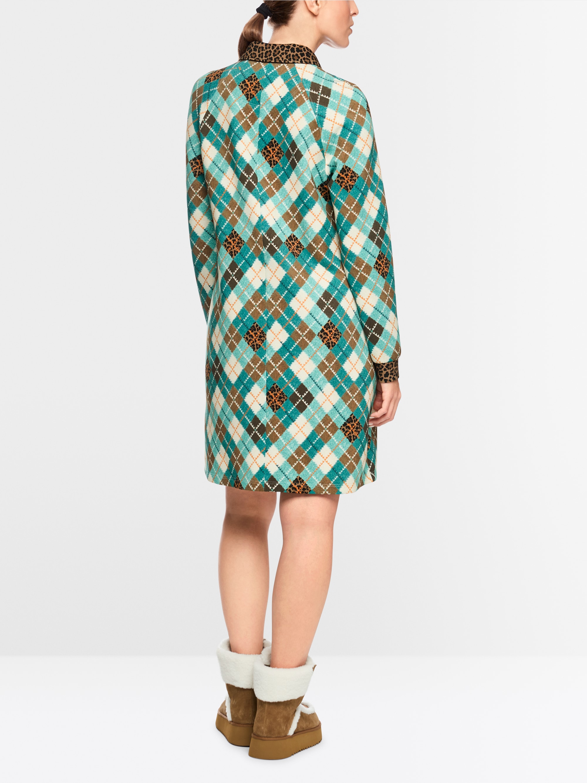Robe à motif argyle en jersey scuba
