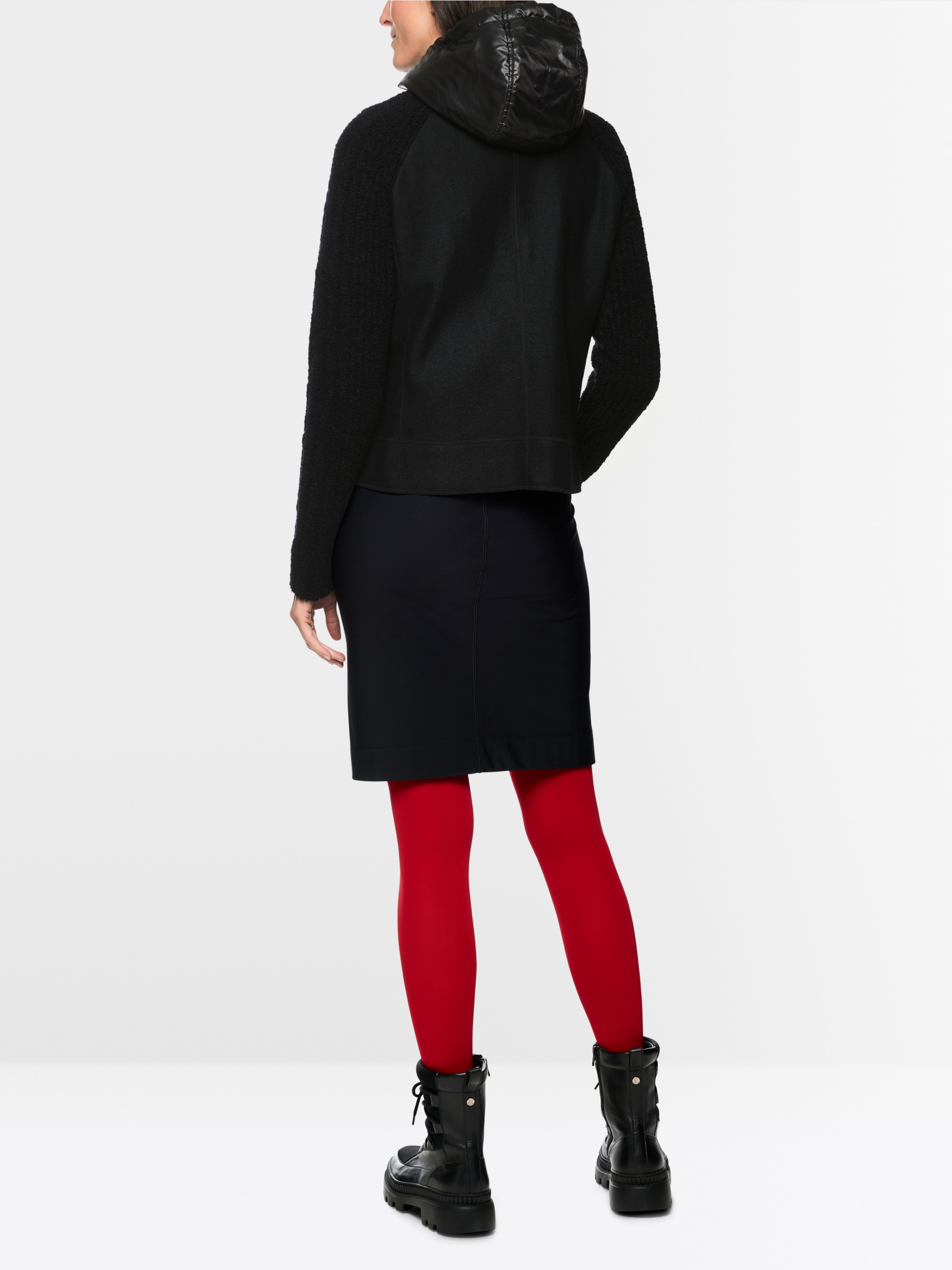 Knitted in Germany cardigan with hood