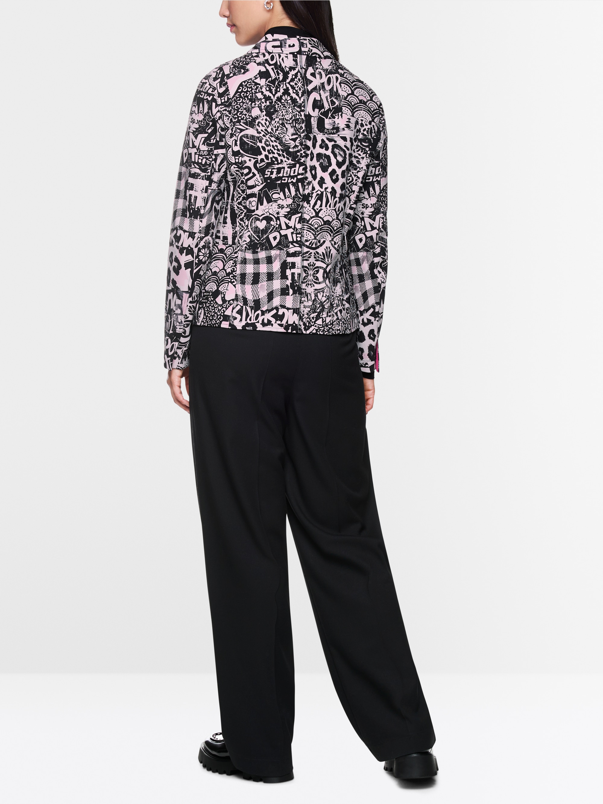 Printed blazer in scuba jersey