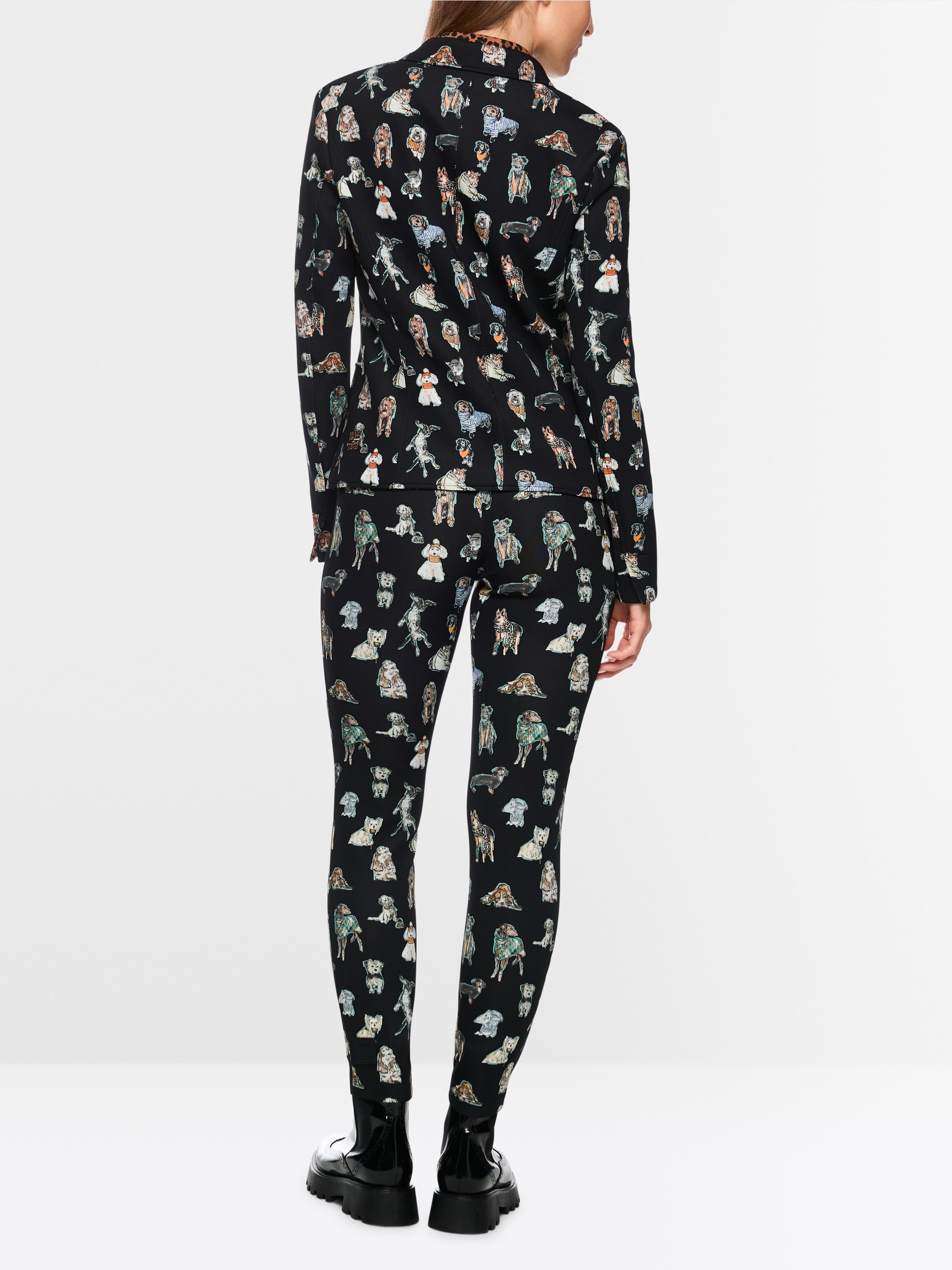 Scuba-blazer met doggy print