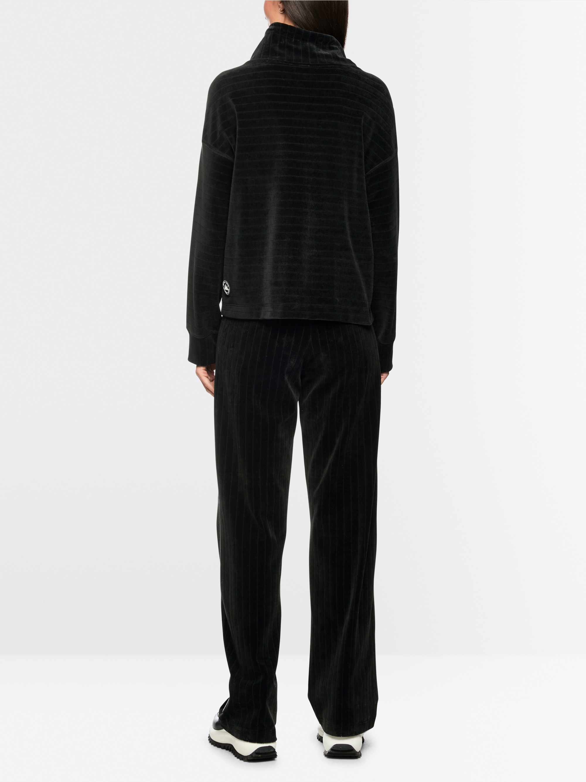 Sweatshirt van chenille met tunnelkraag