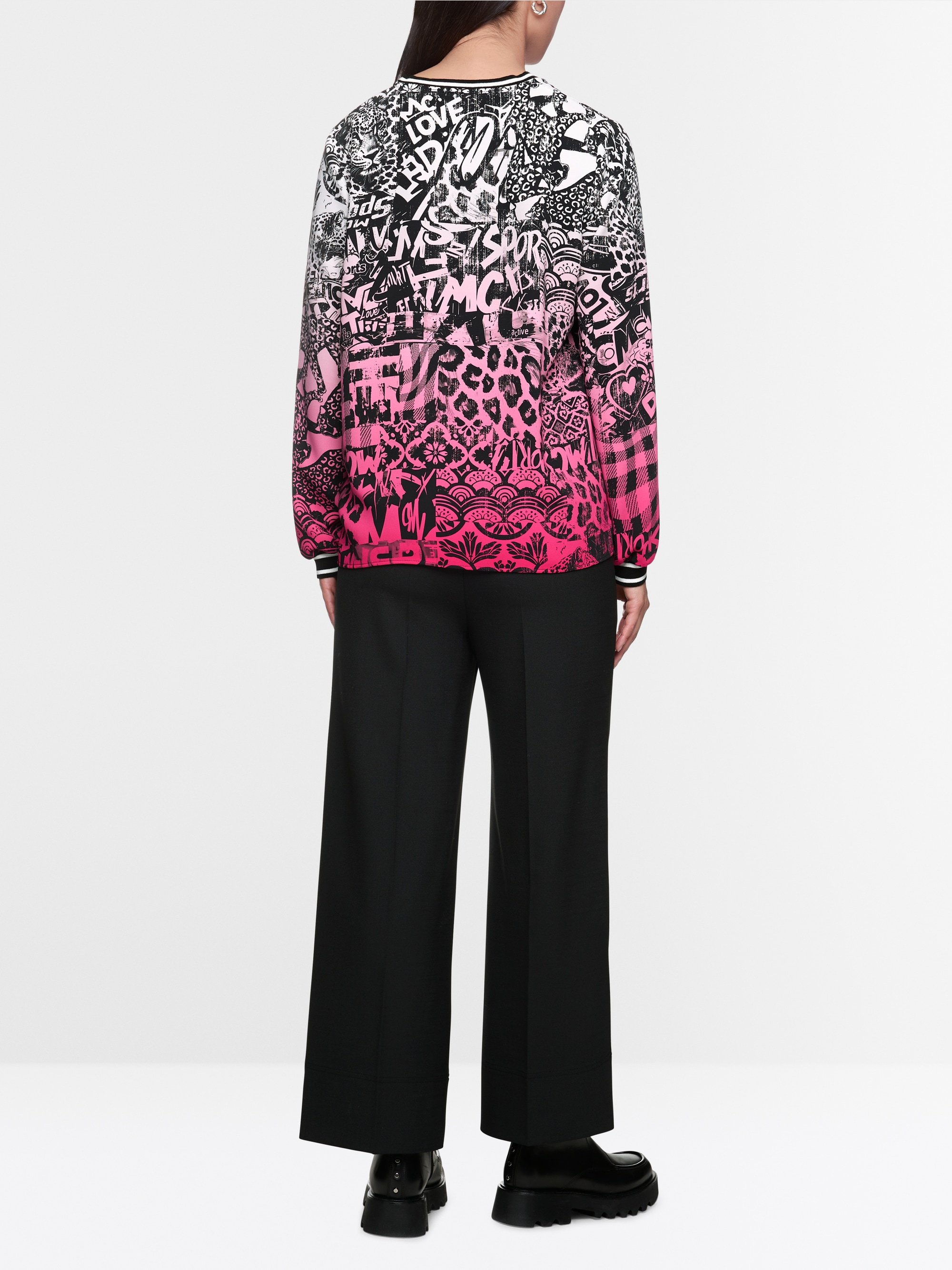 Losvallende blouse met print