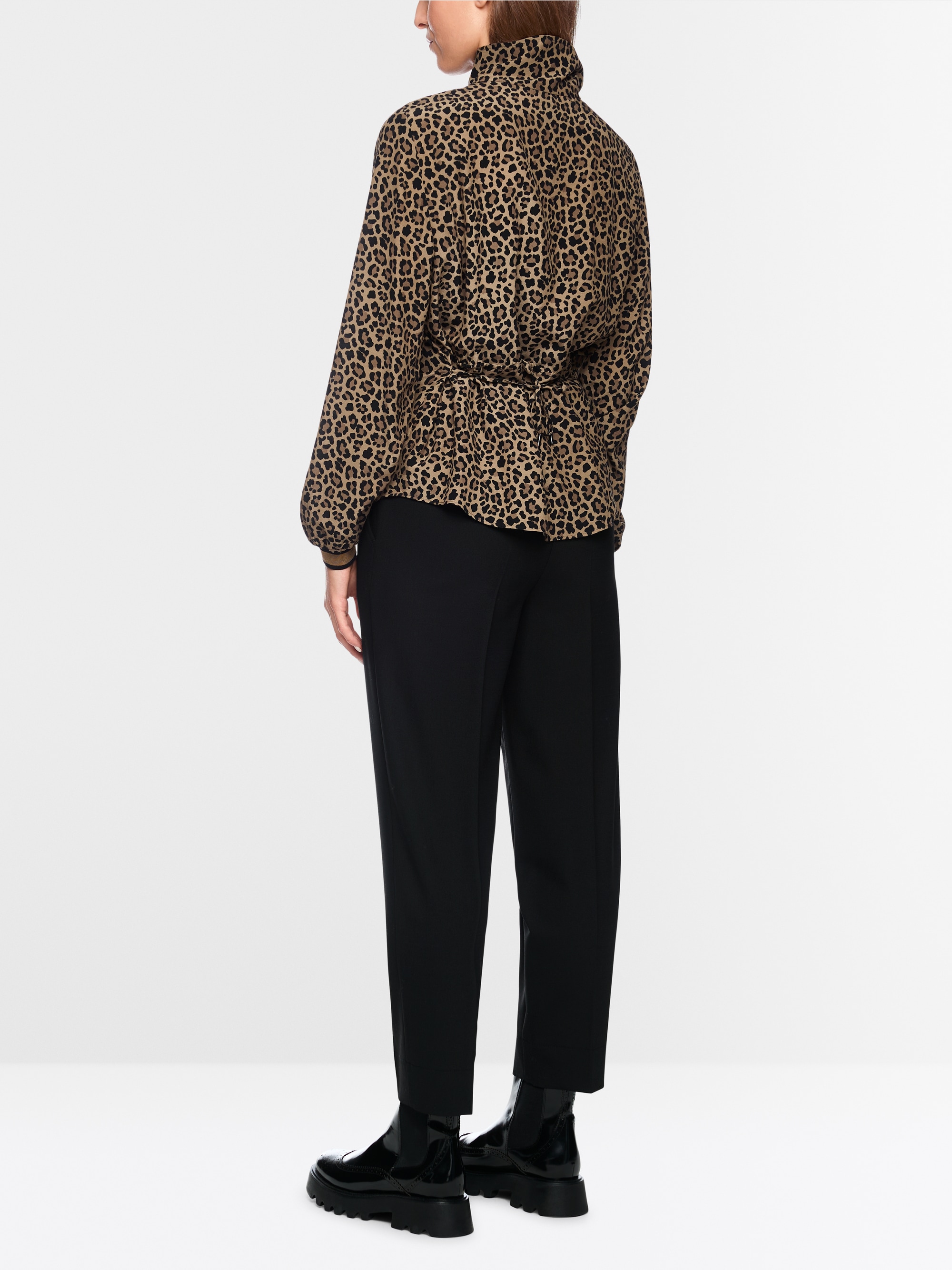 Viscose blouse with leopard print