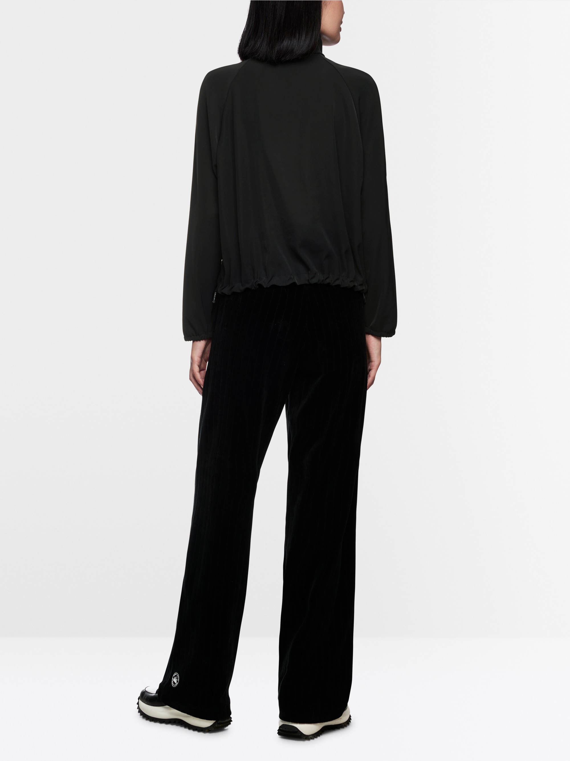Blouse shirt with zip and drawstring