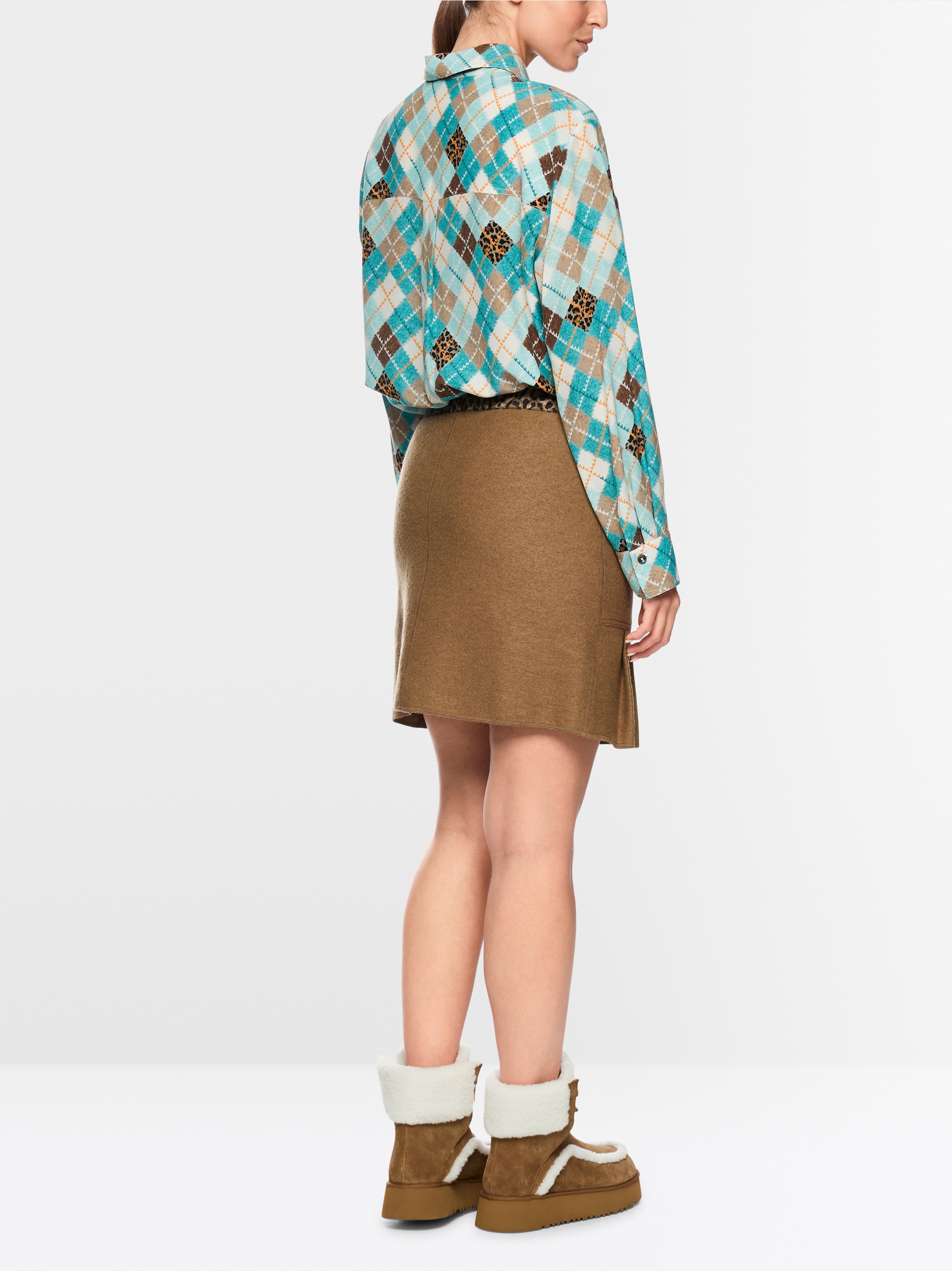 Viscose blouse with argyle pattern