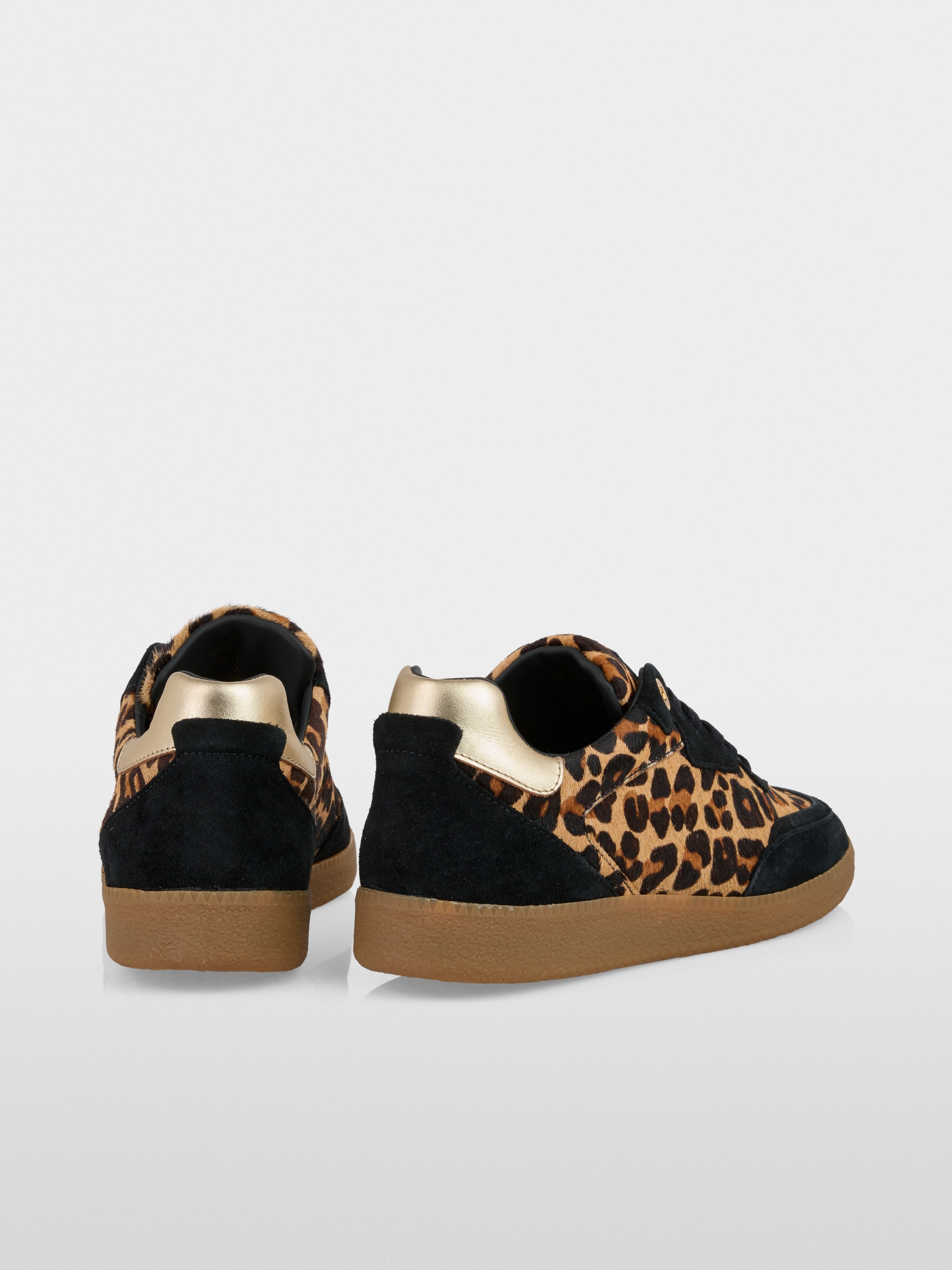 Leren sneaker met luipaardprint