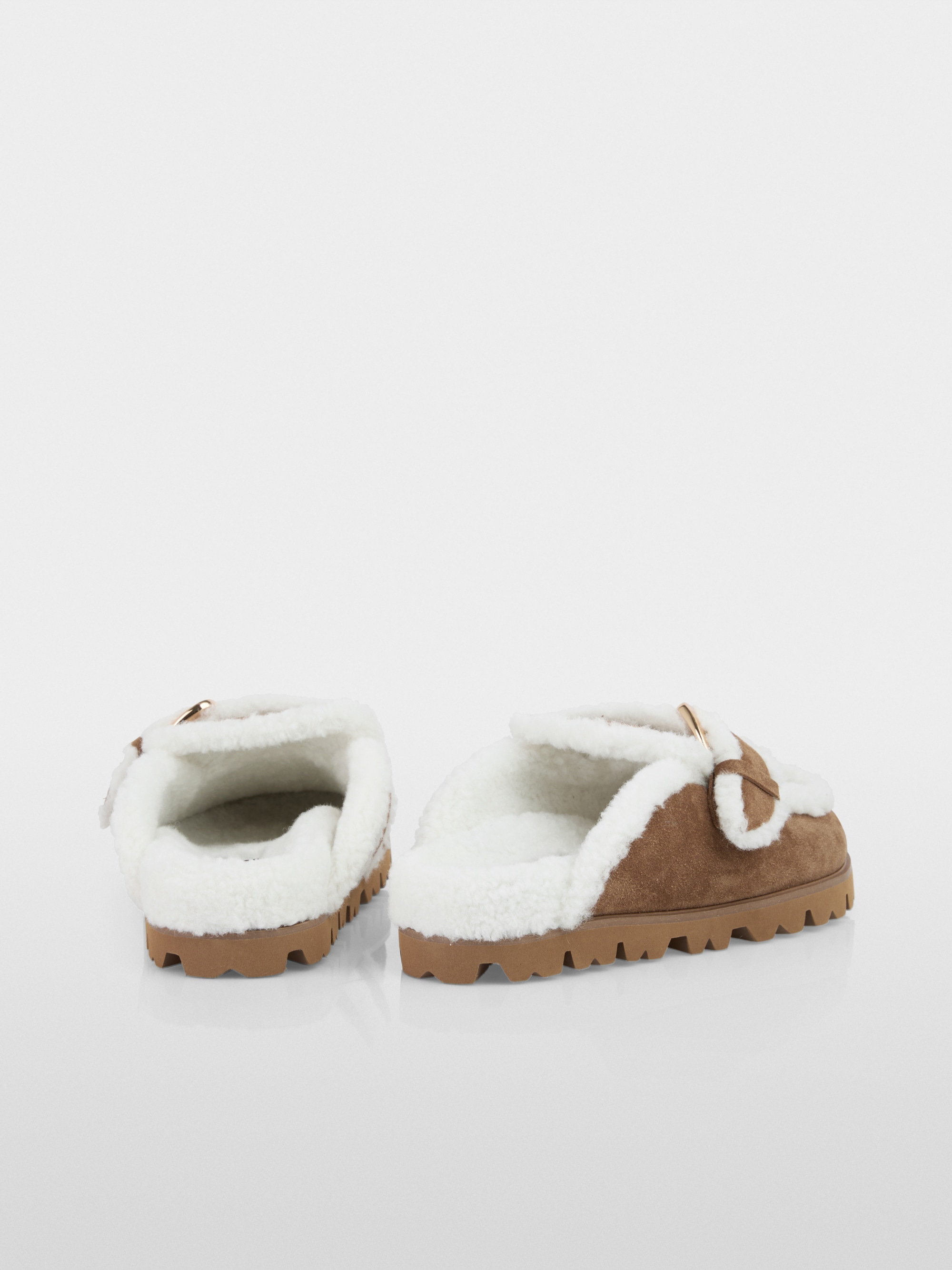 Calfskin suede loafers with buckle