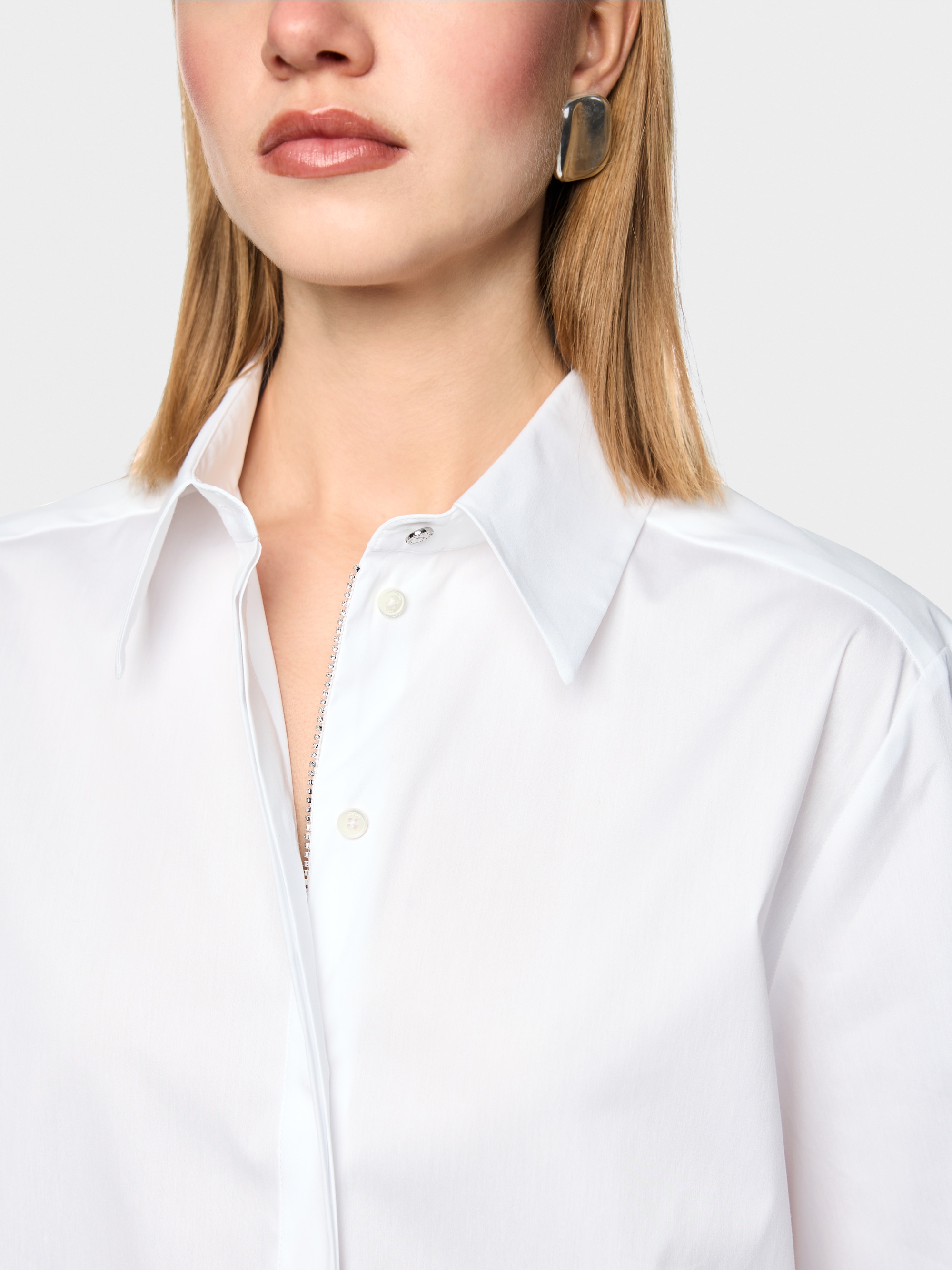 Plain and with glitter - blouse in shirt style