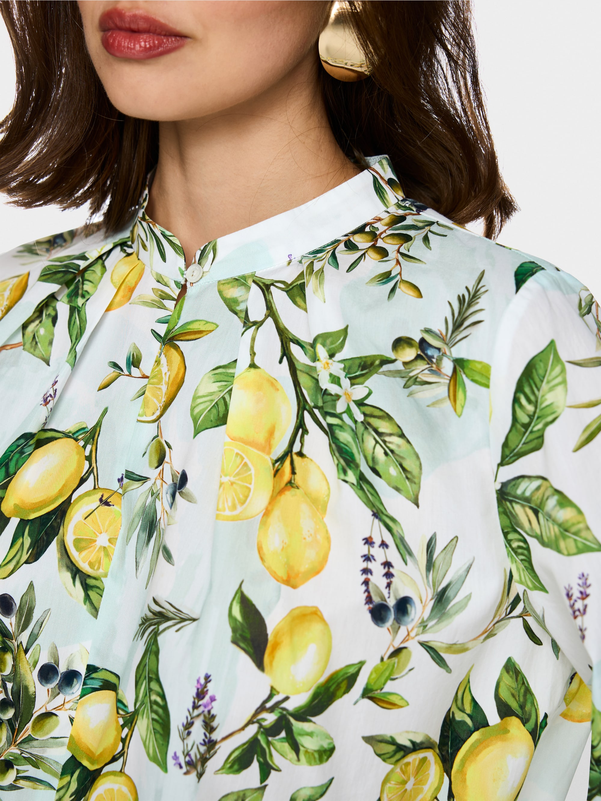 Cotton blouse with lemon print