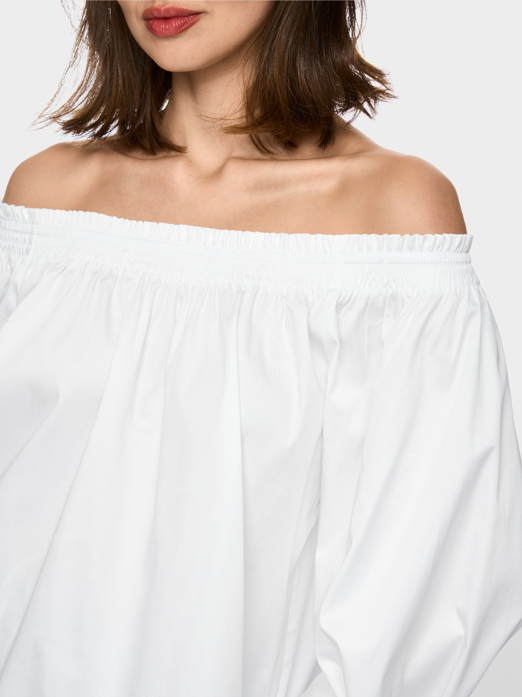 Carmen blouse in stretch cotton