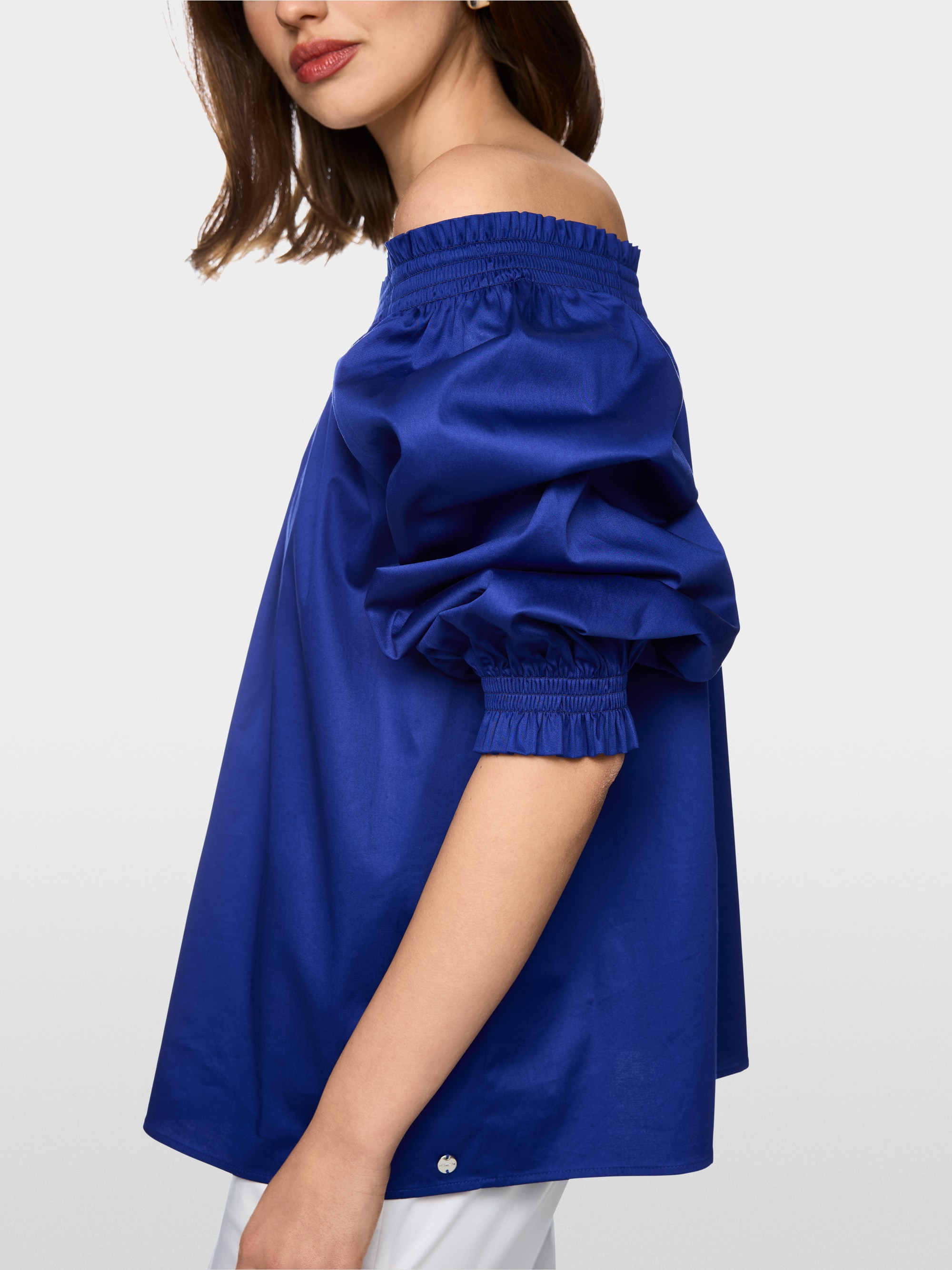 Carmen blouse in stretch cotton