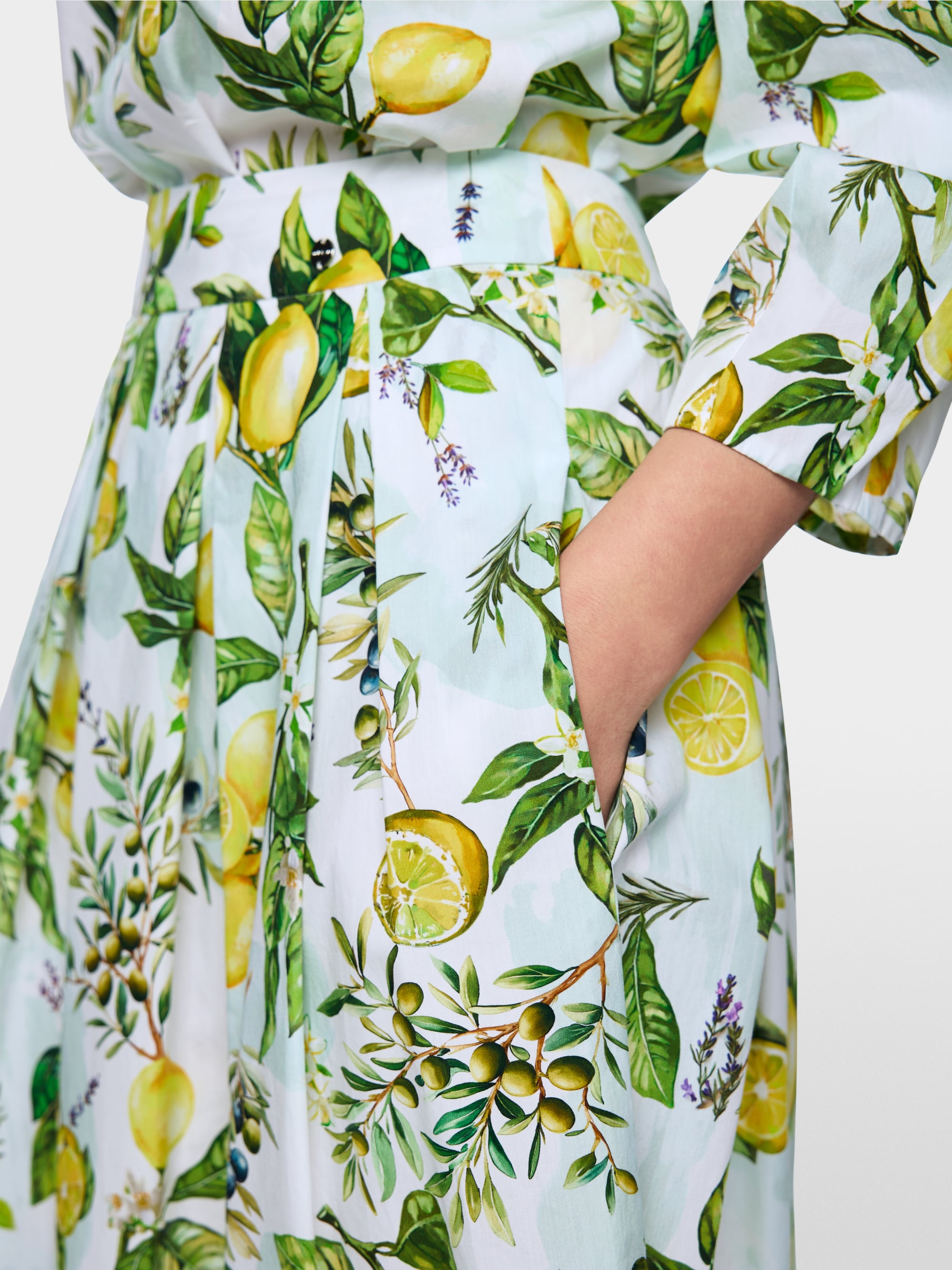 Cotton skirt with lemon print