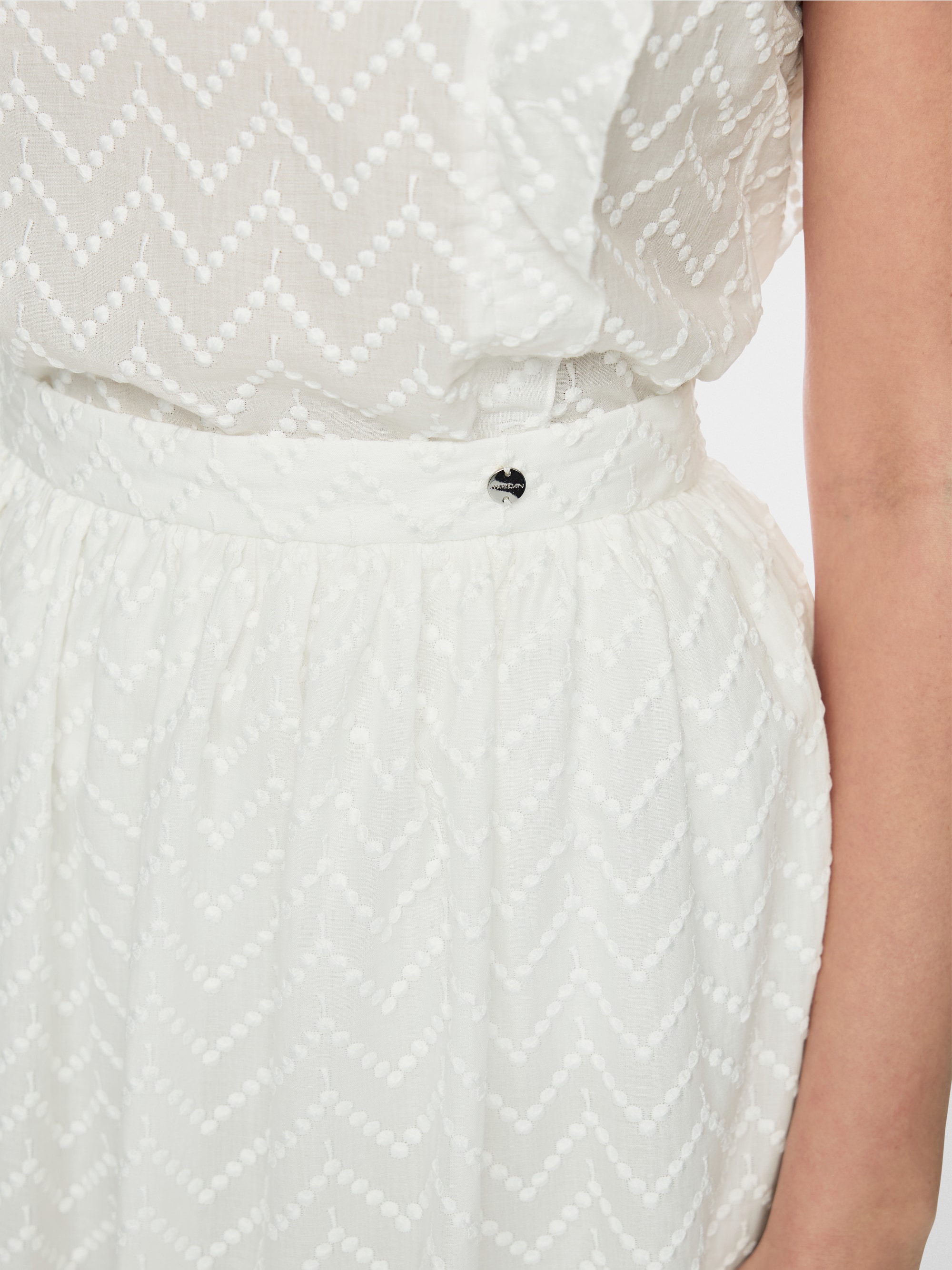 Pleated skirt in cotton blend