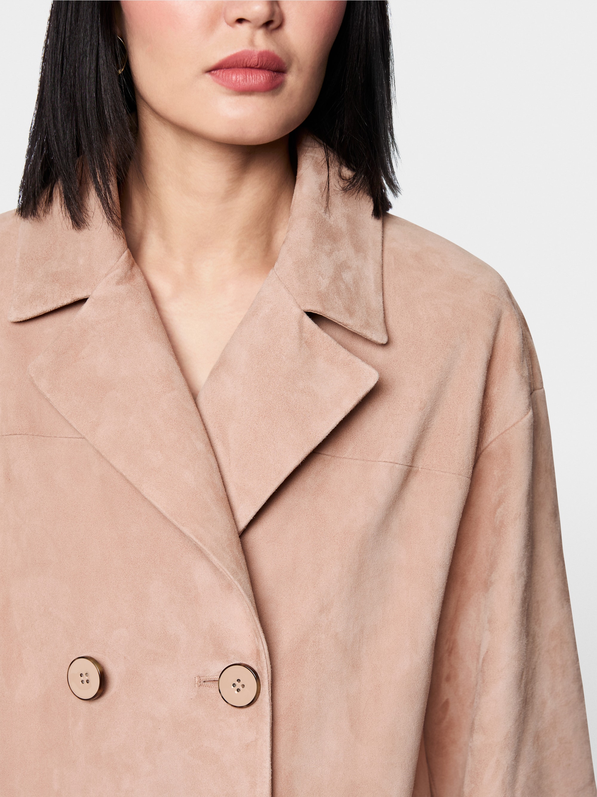 ‘Rethink Together’ suede coat