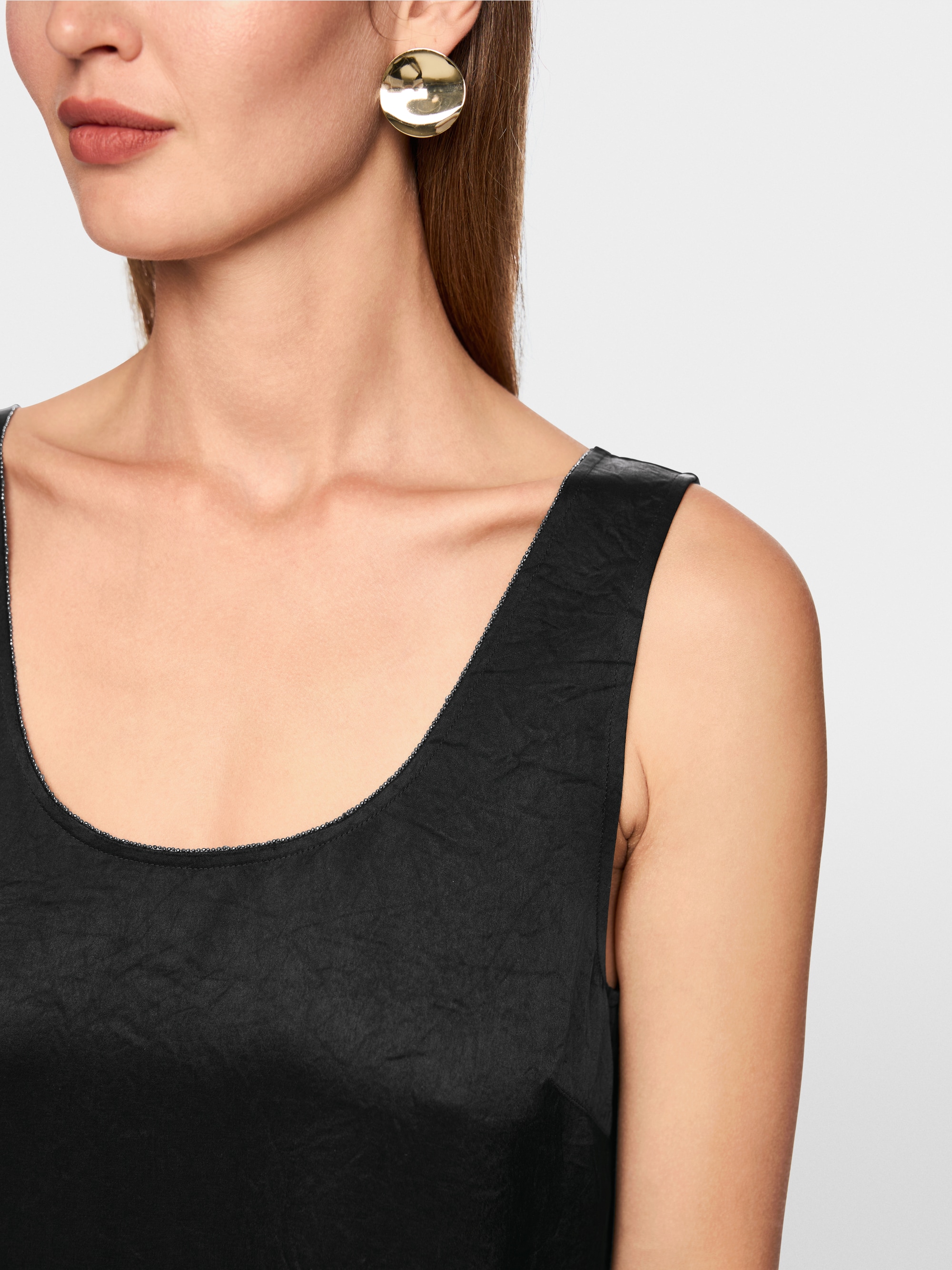 Mid-length satin strap dress