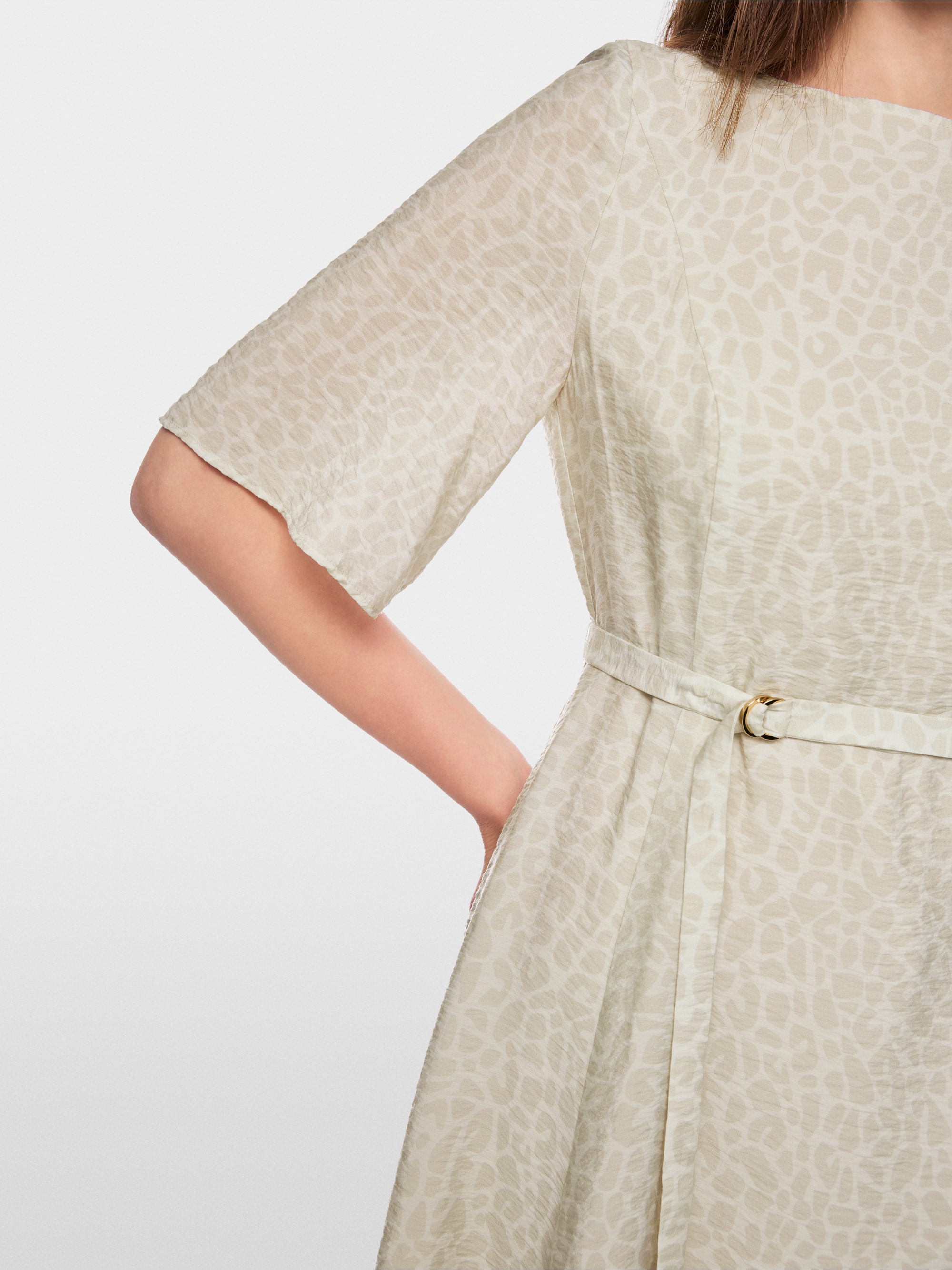 Flowing dress with leopard print