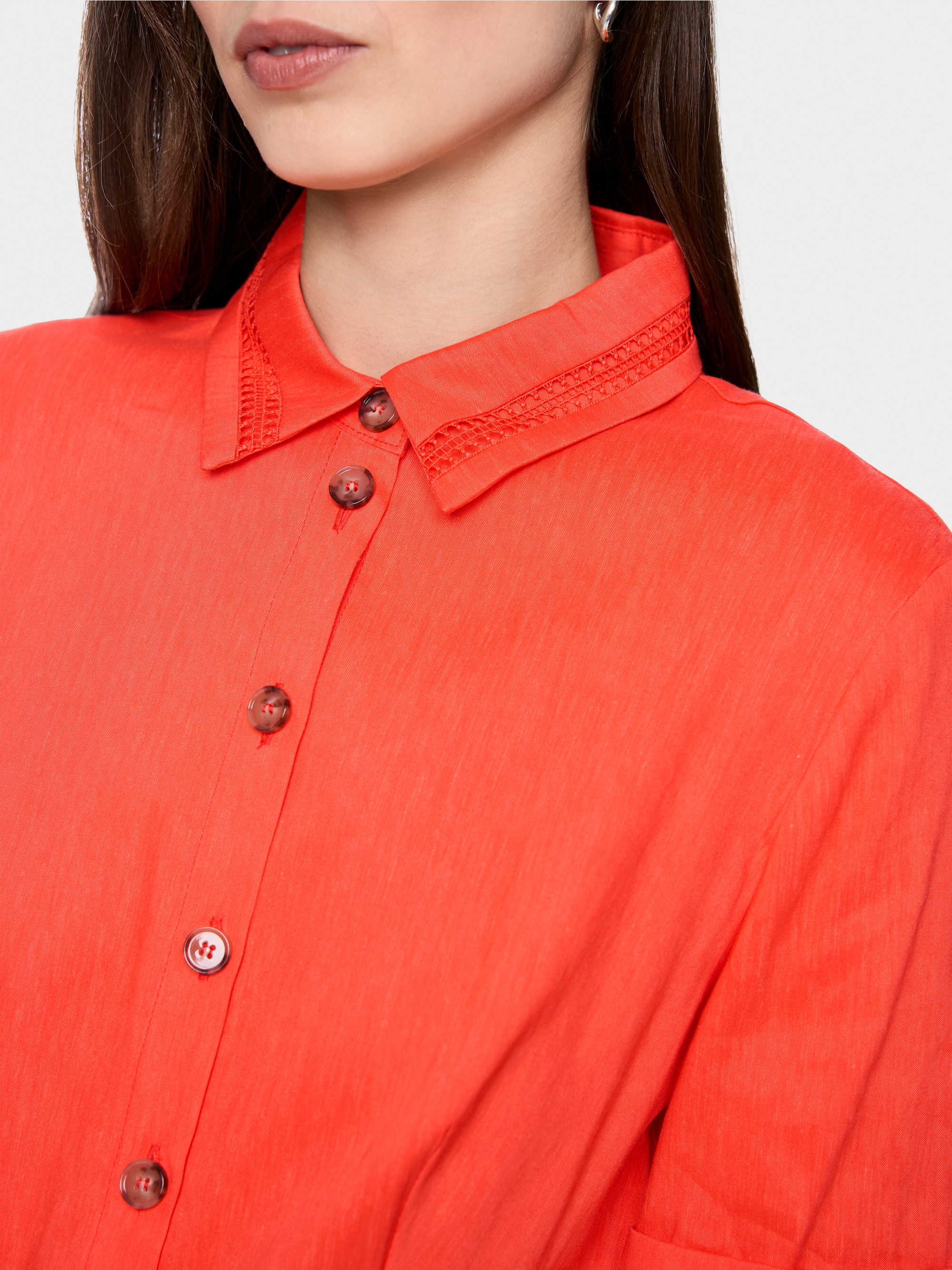 Linen blend mini dress