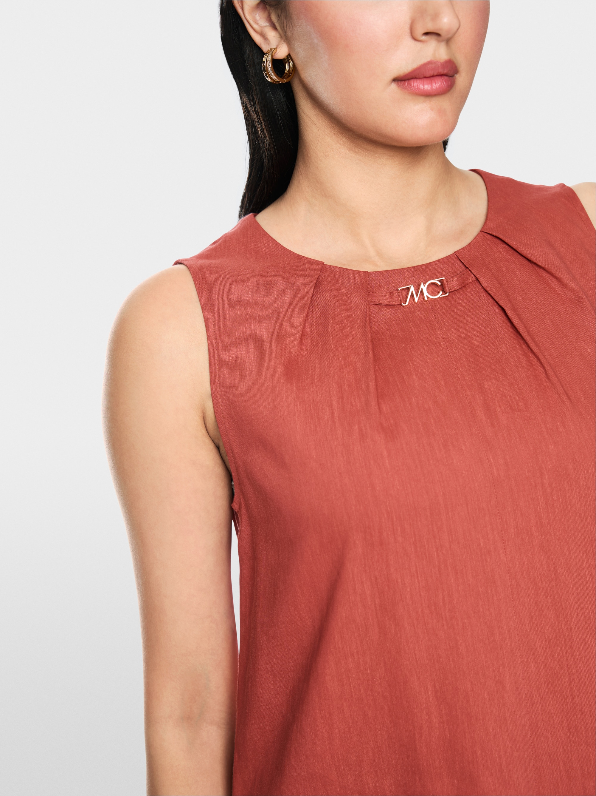 Linen-viscose blend dress