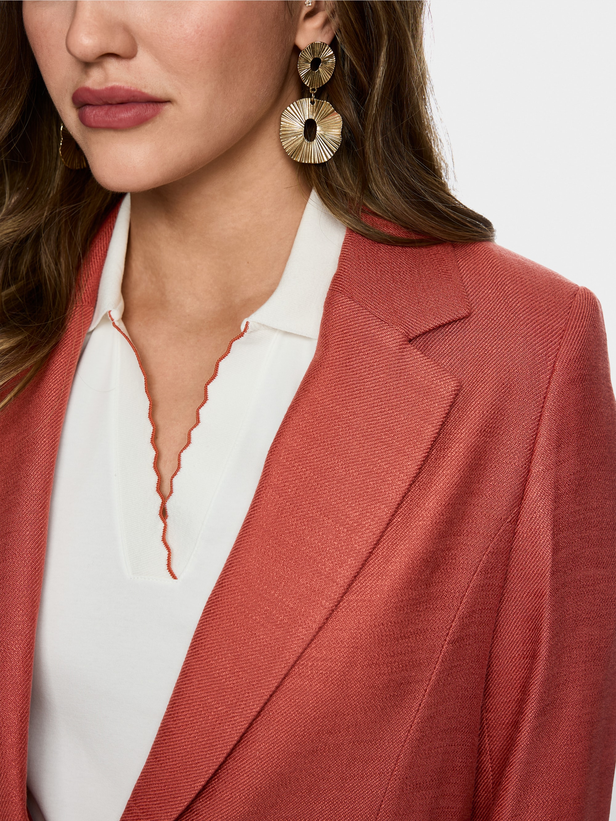 Viscose blazer with loose fit