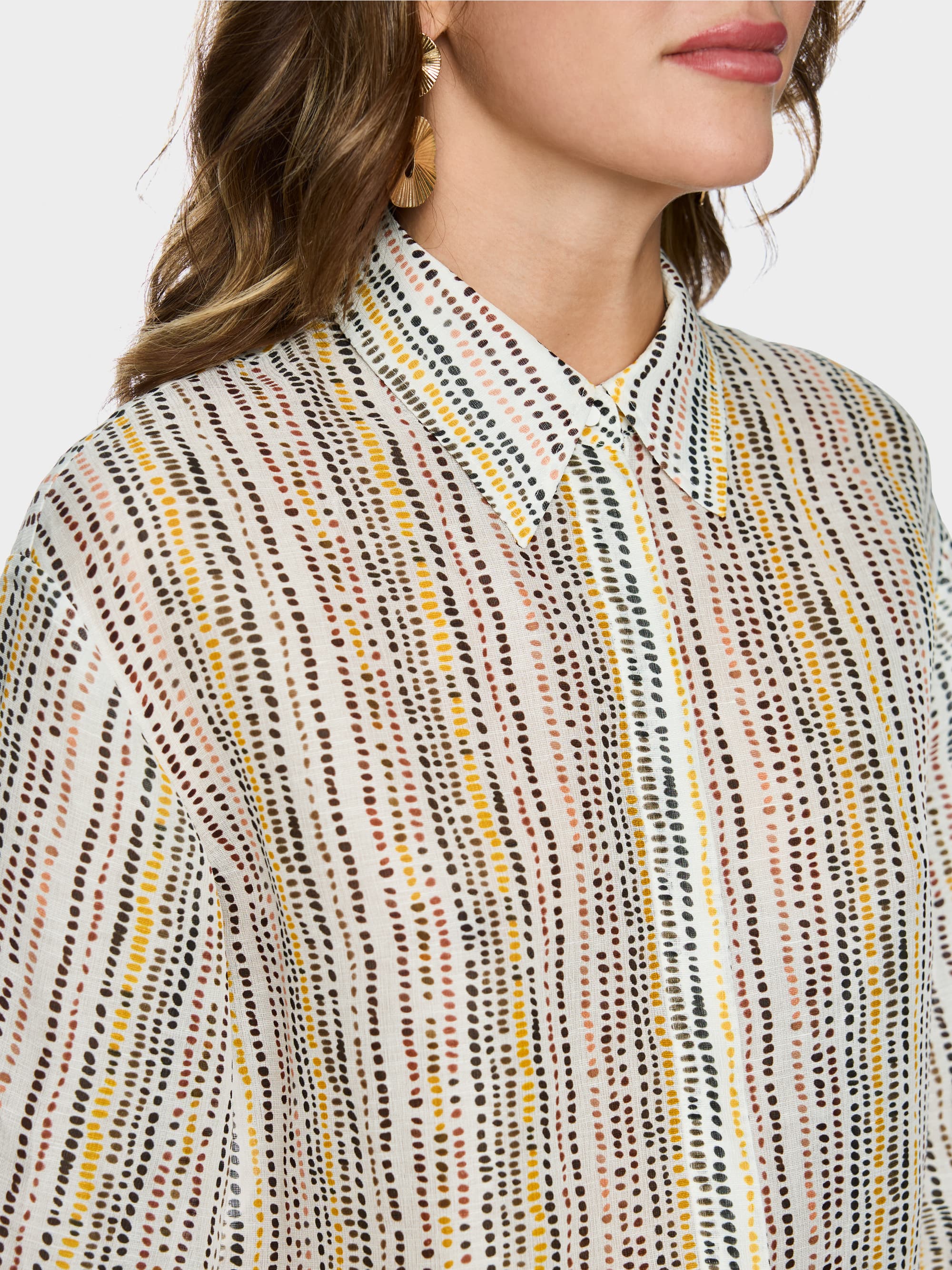 Linen-silk shirt blouse