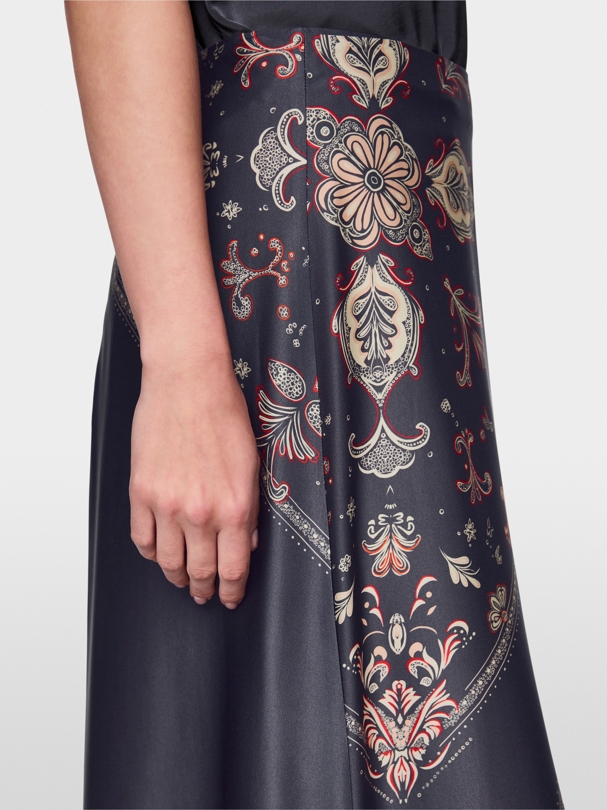 Jupe en viscose à imprimé cachemire