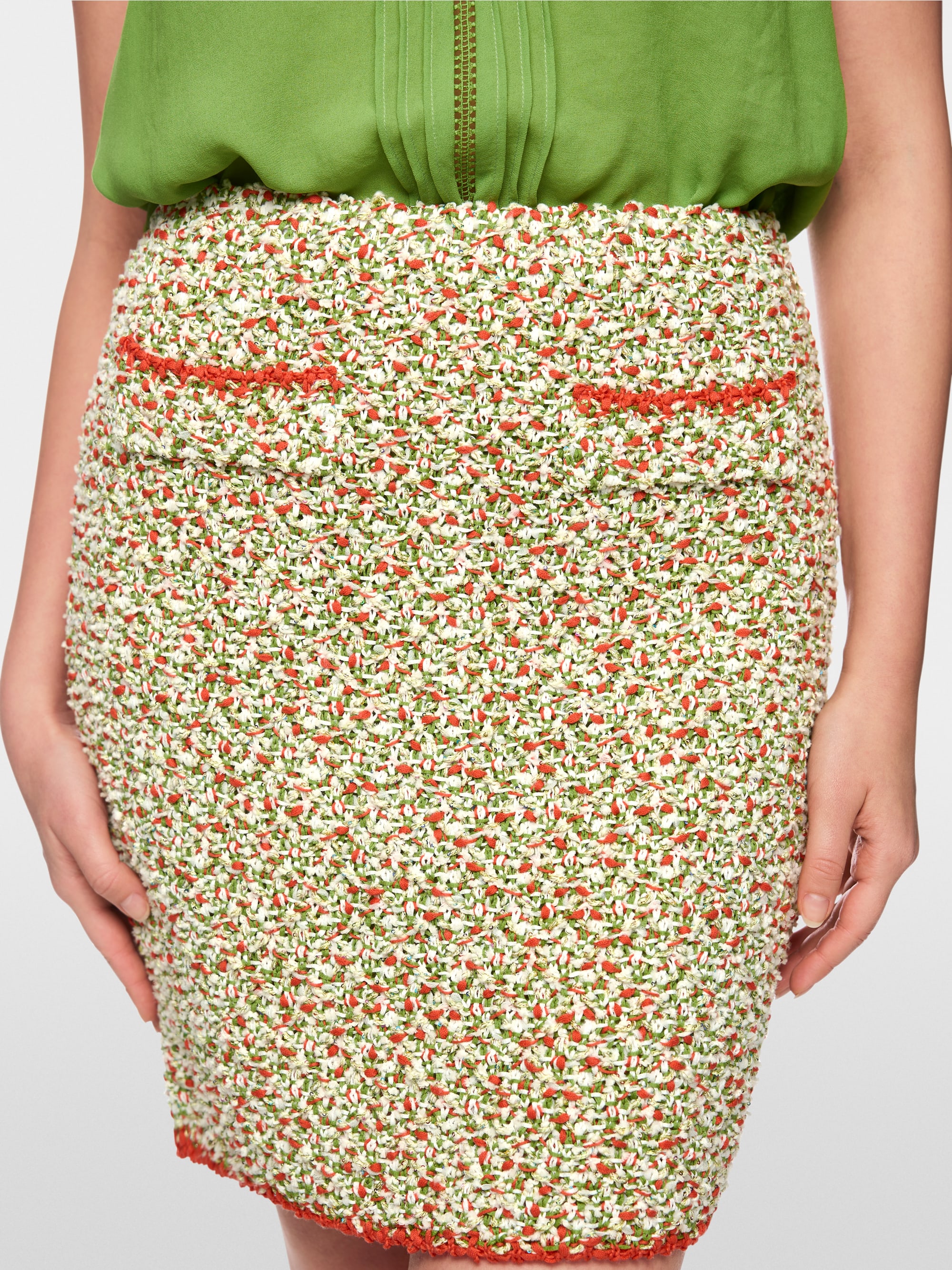 ‘Knitted in Germany’ bouclé skirt