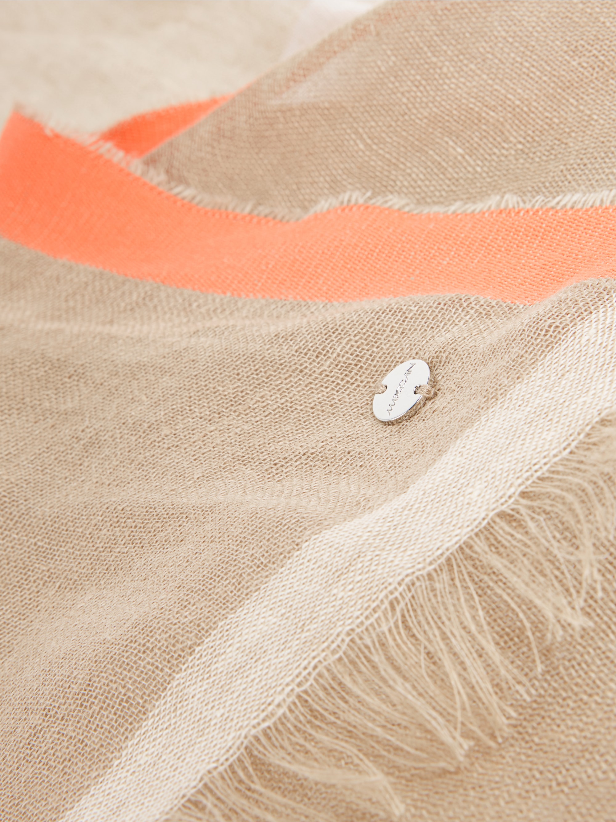 Checkered scarf in linen blend