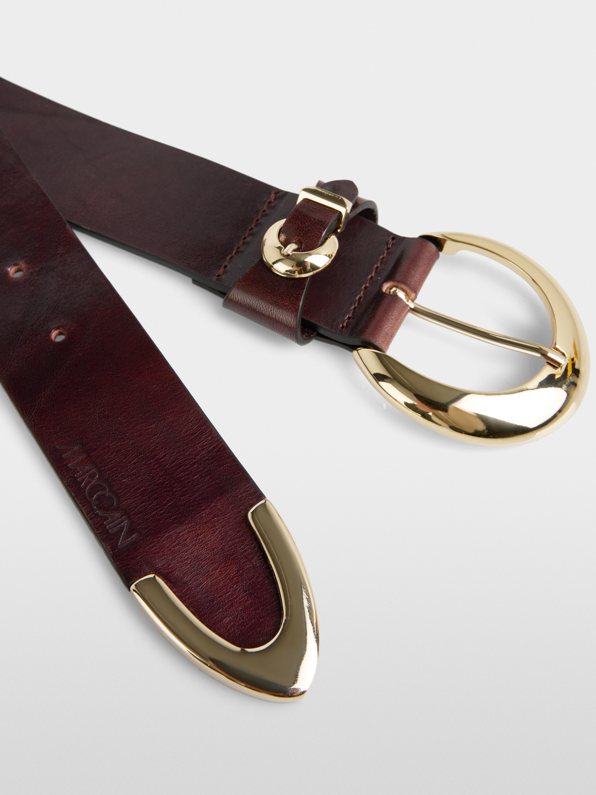 Ceinture large en cuir