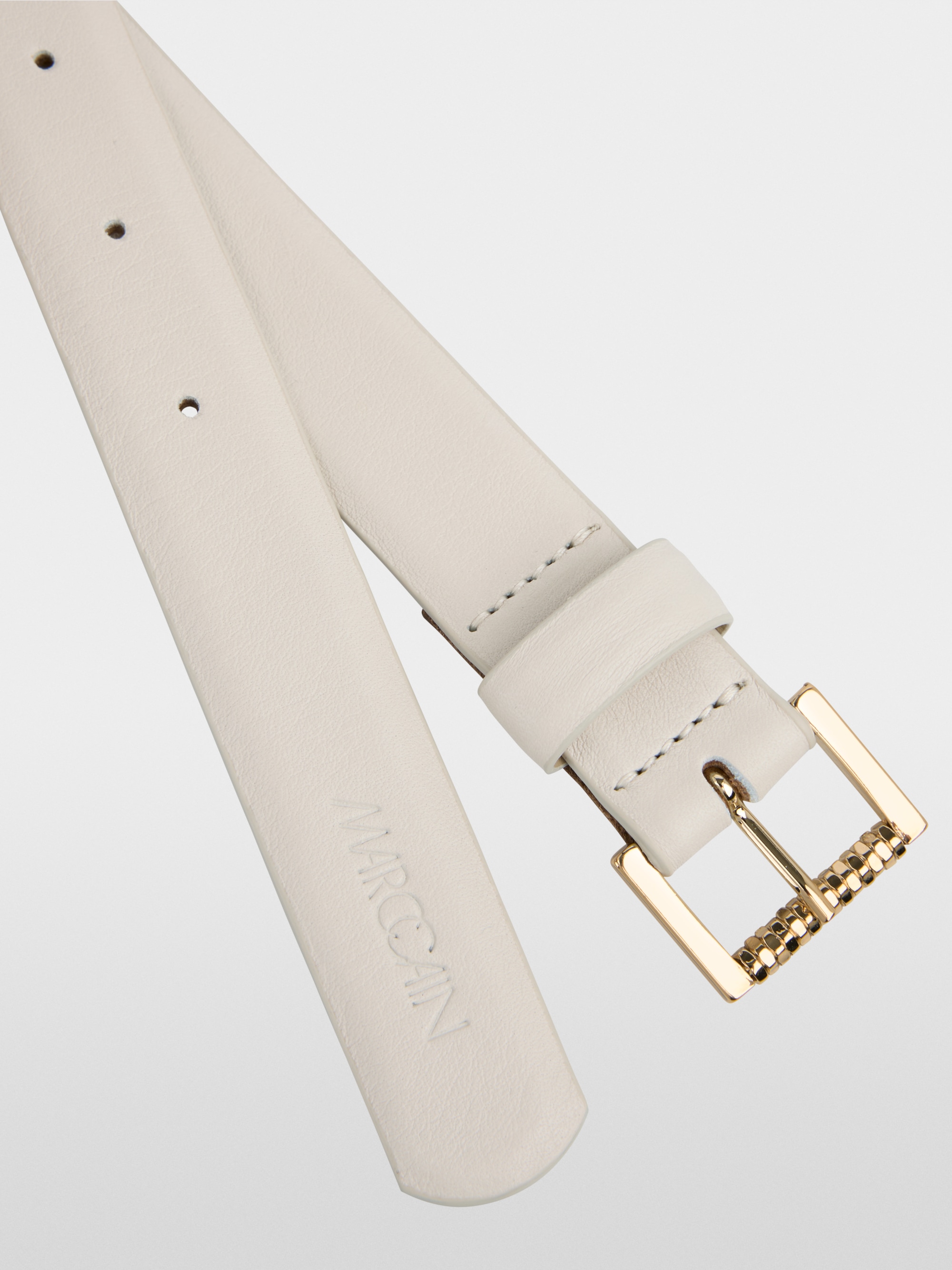 Leather belt with pin buckle