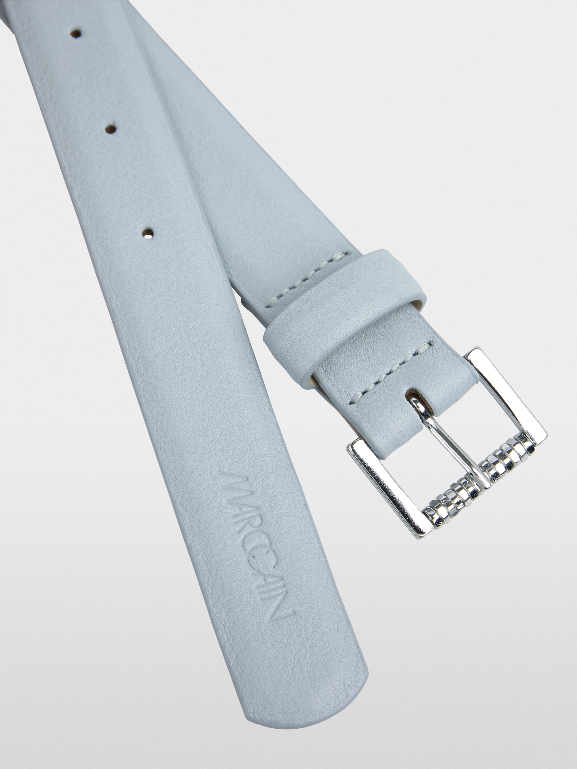 Leather belt with pin buckle