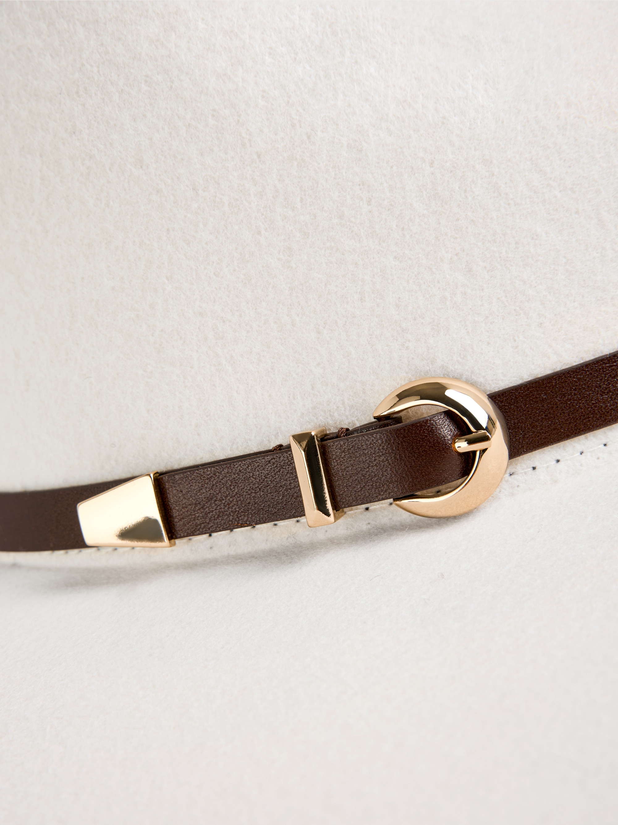 Wool fedora hat with leather band