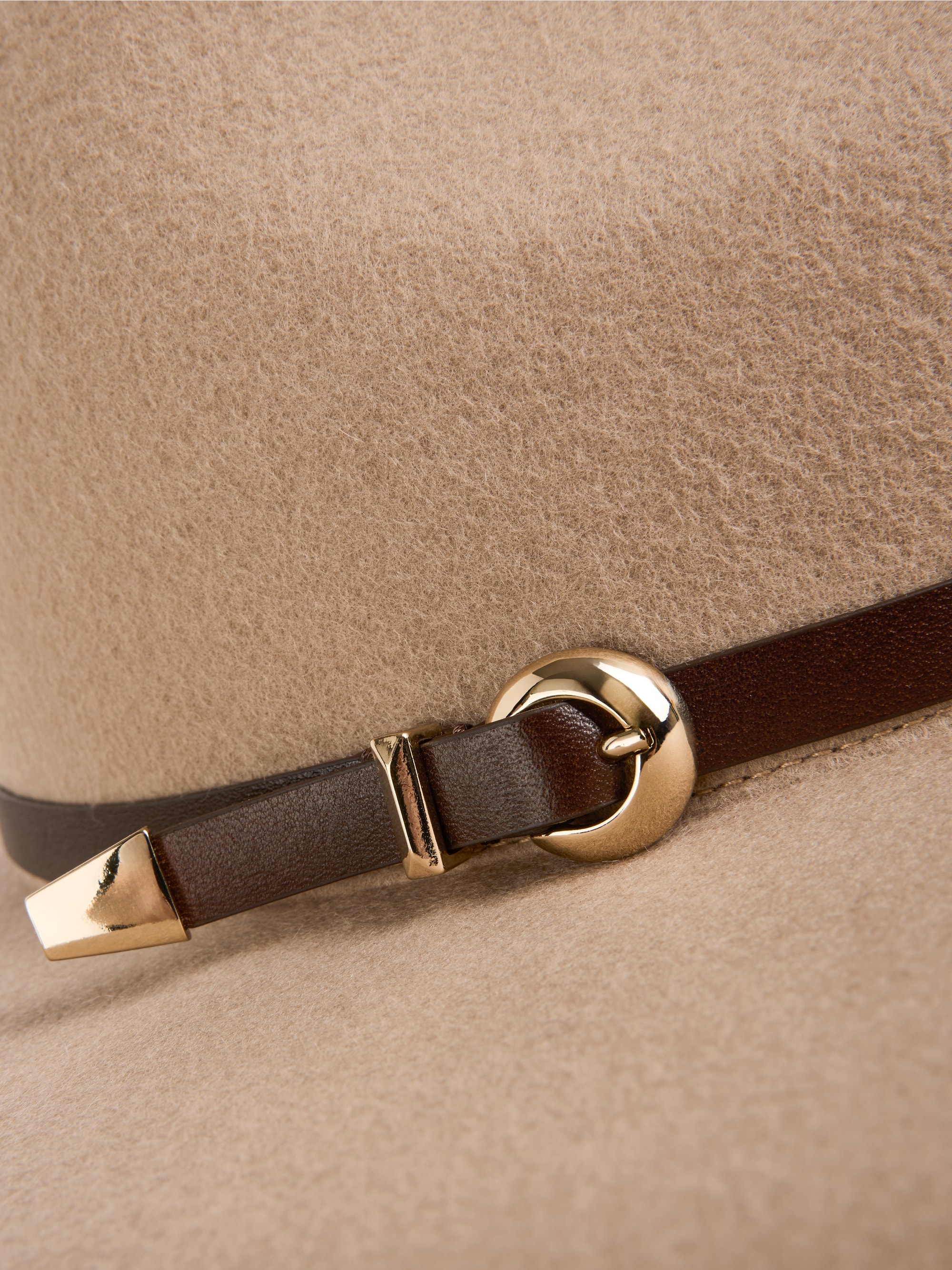 Wool fedora hat with leather band