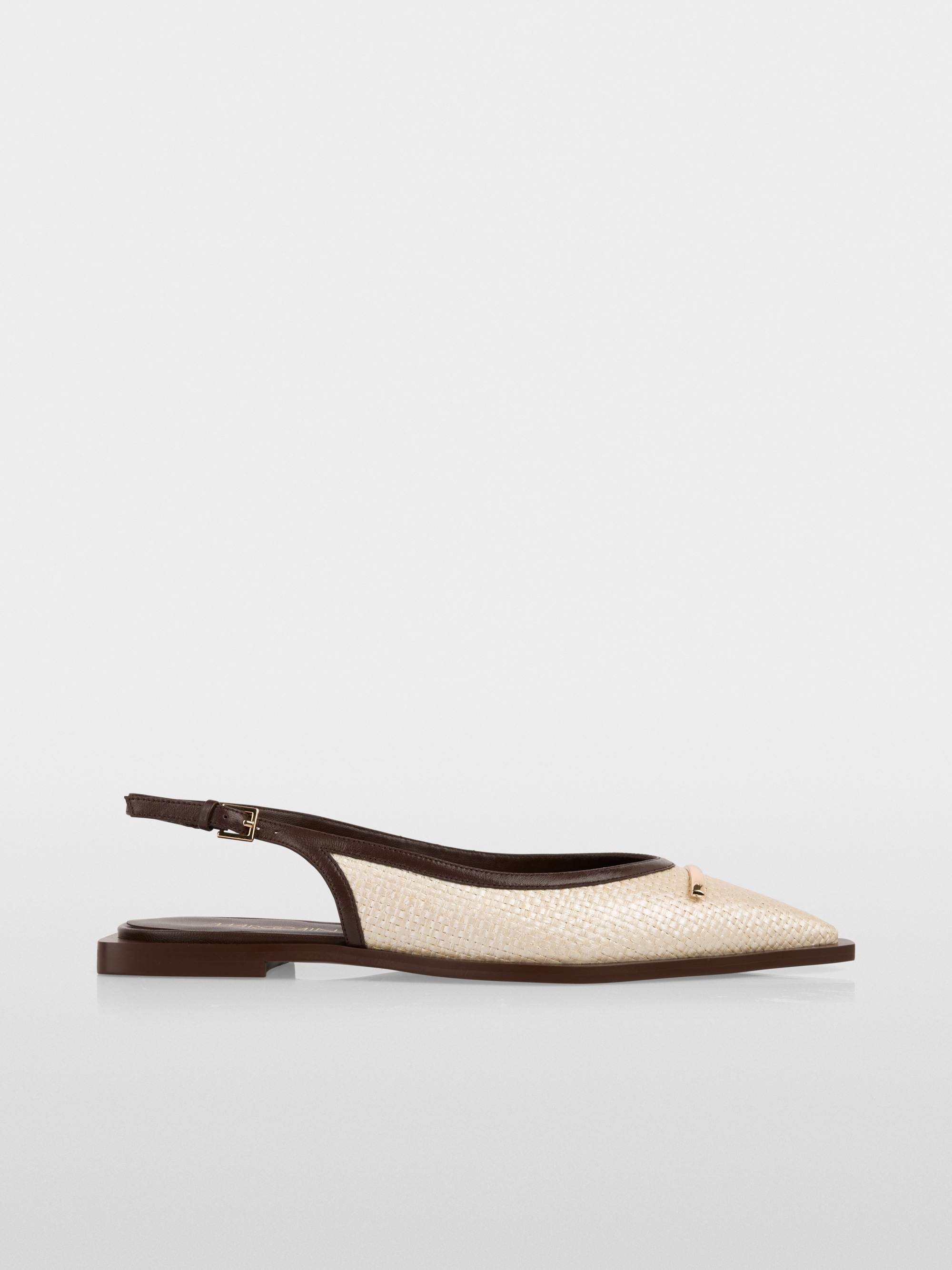 Slingback raffia mix ballerinas