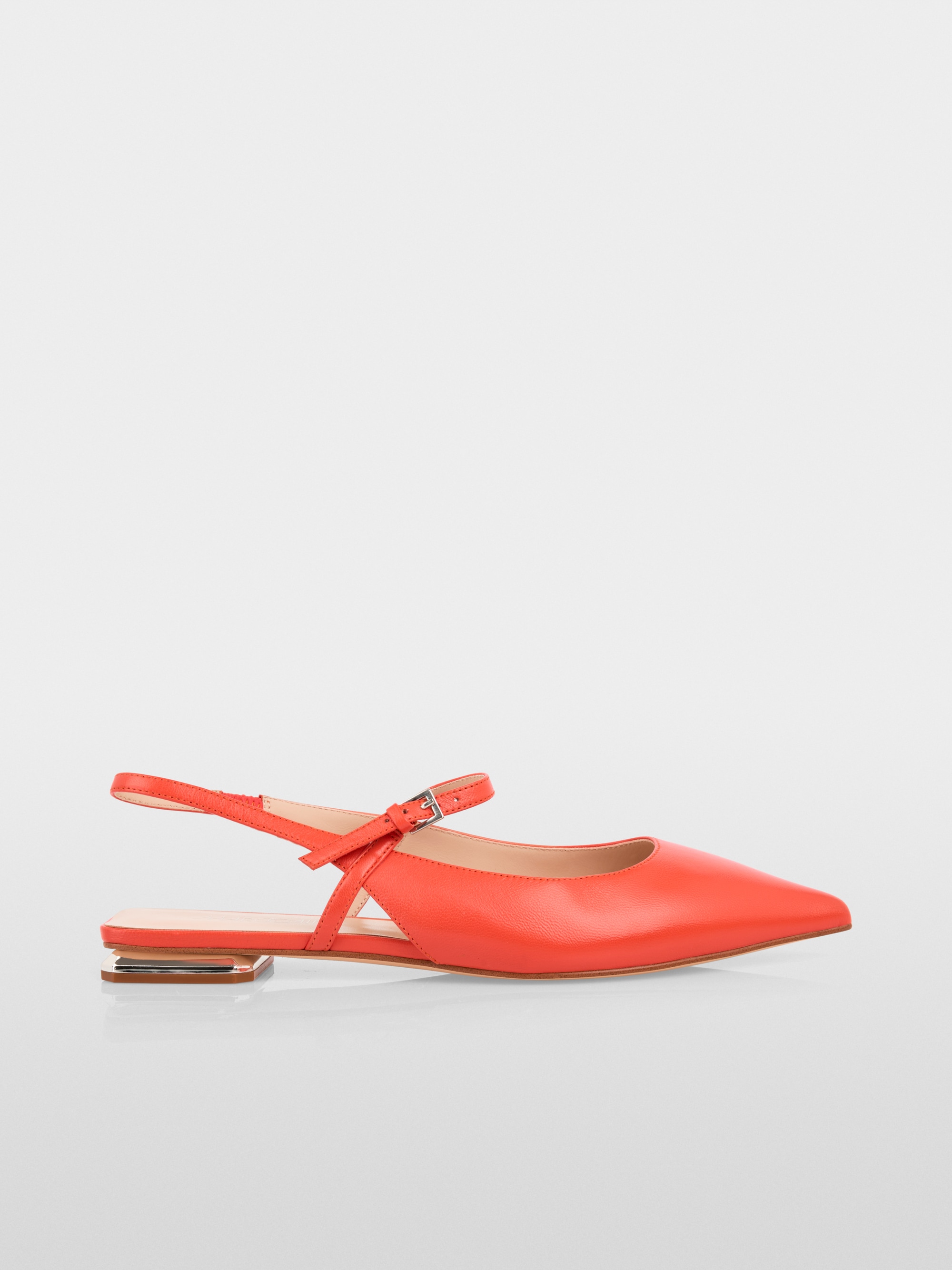 Slingback leather ballerinas
