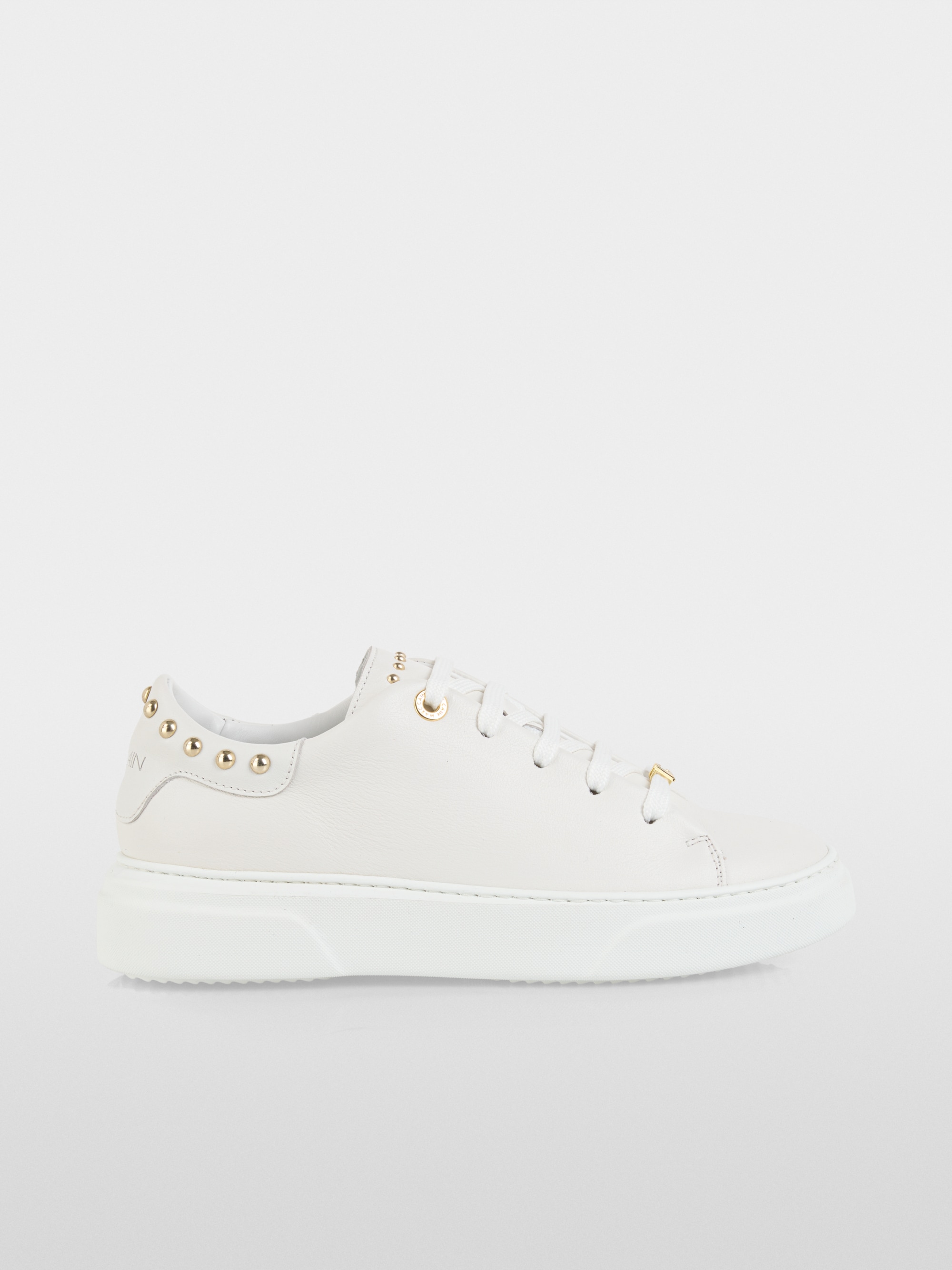 Leather trainers with stud details