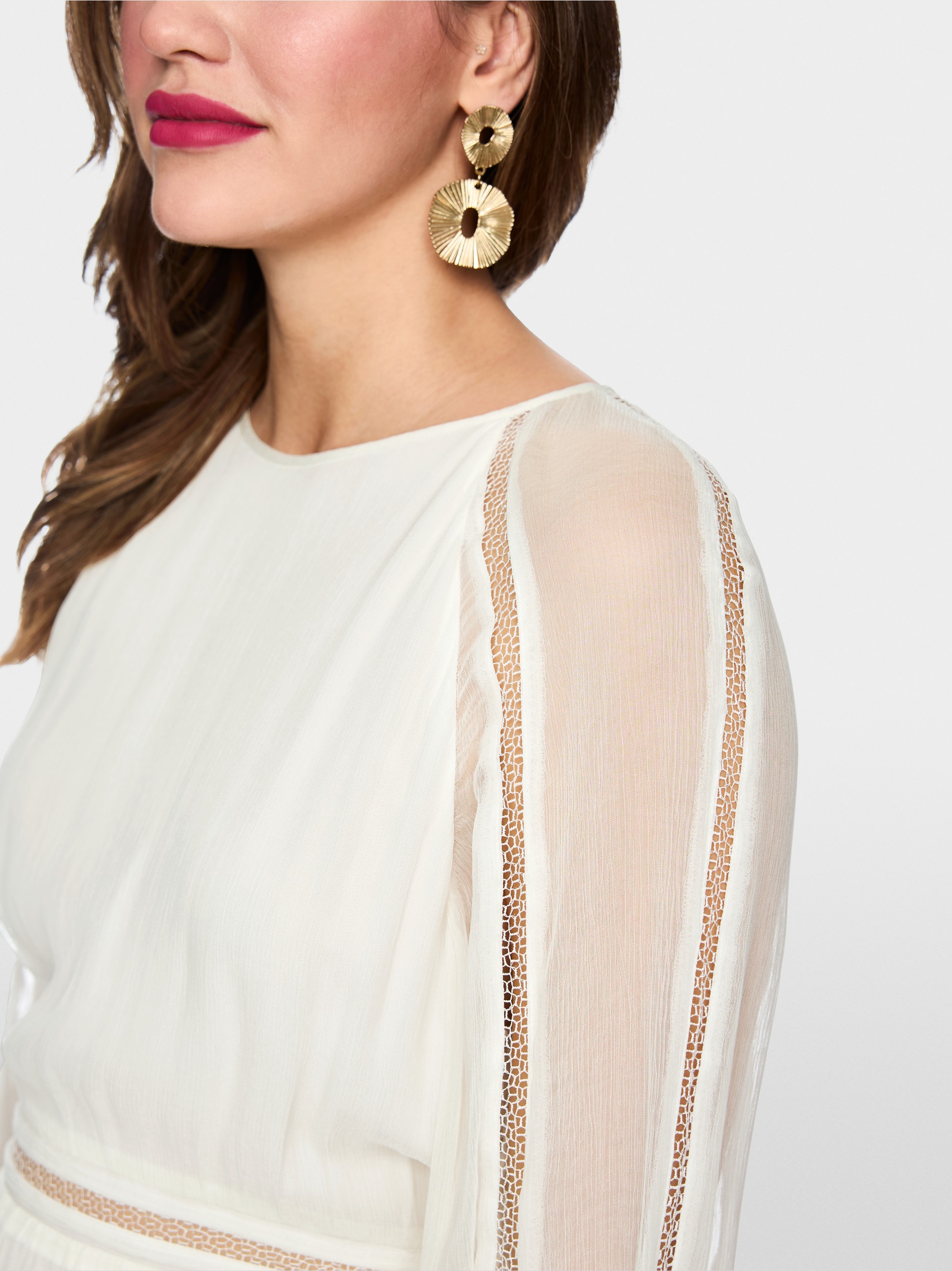 Robe midi en viscose froissée