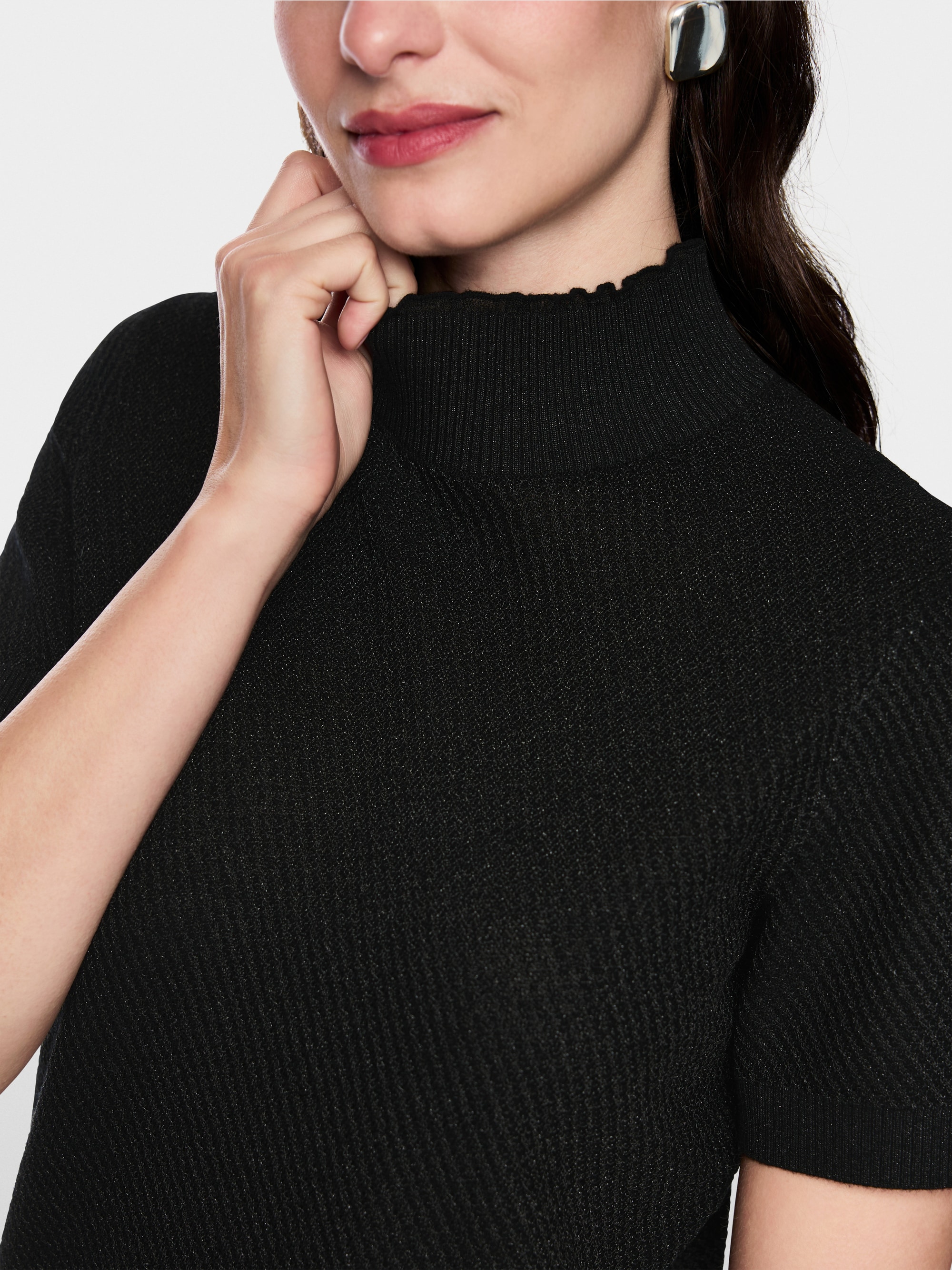 Short-sleeved jumper with lurex