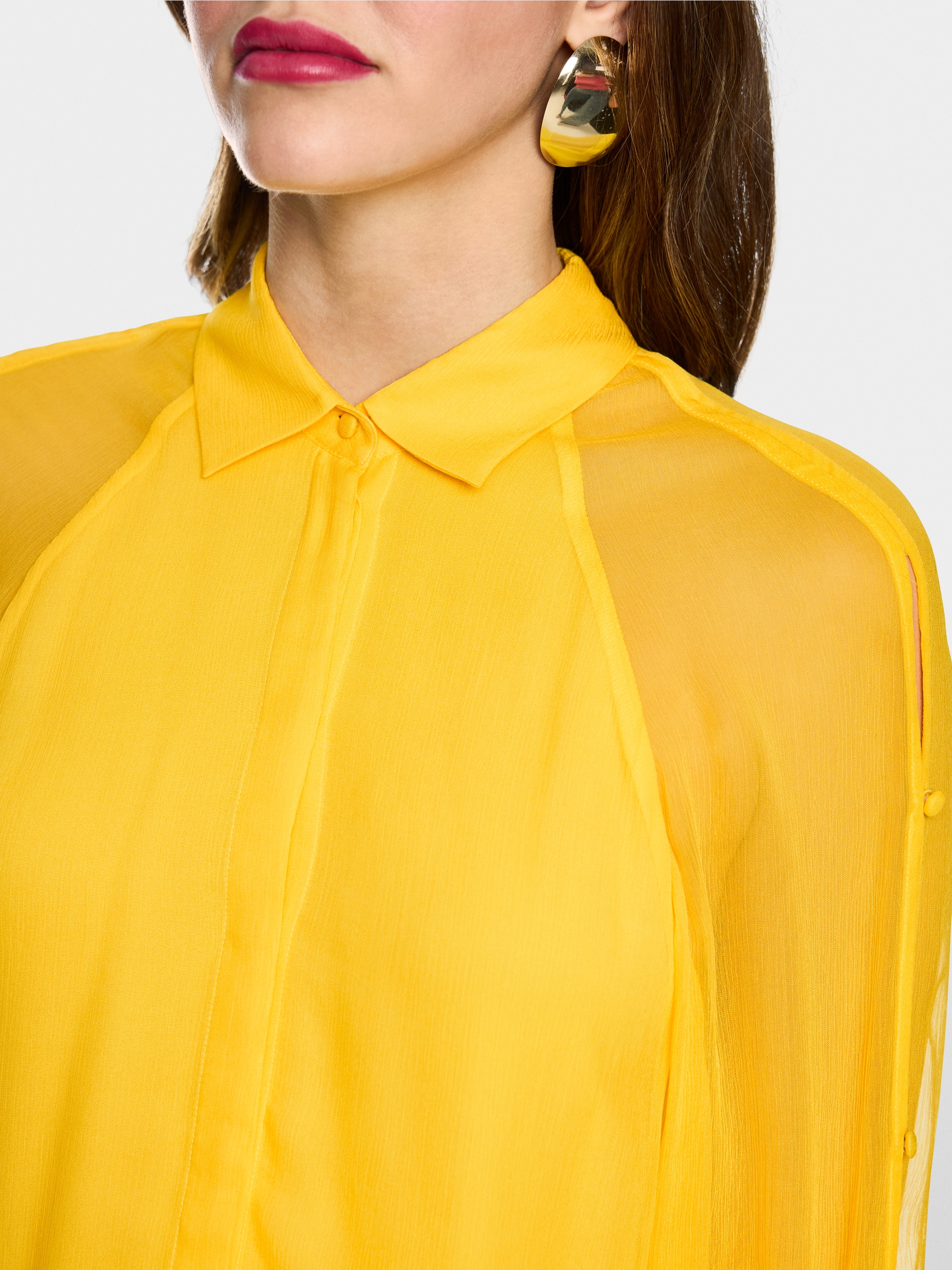 Double-layer cut-out viscose blouse