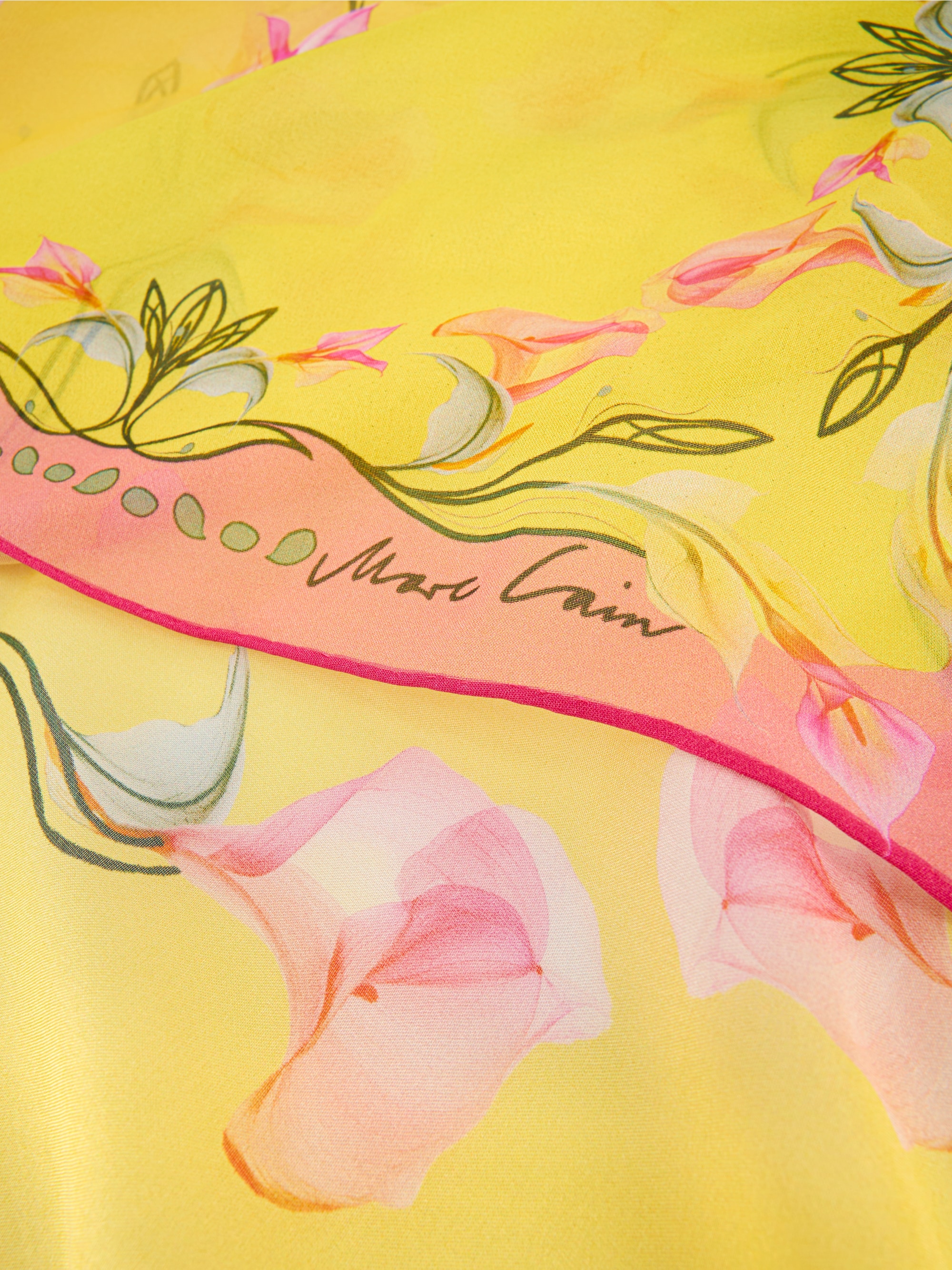 Foulard en soie imprimé arums