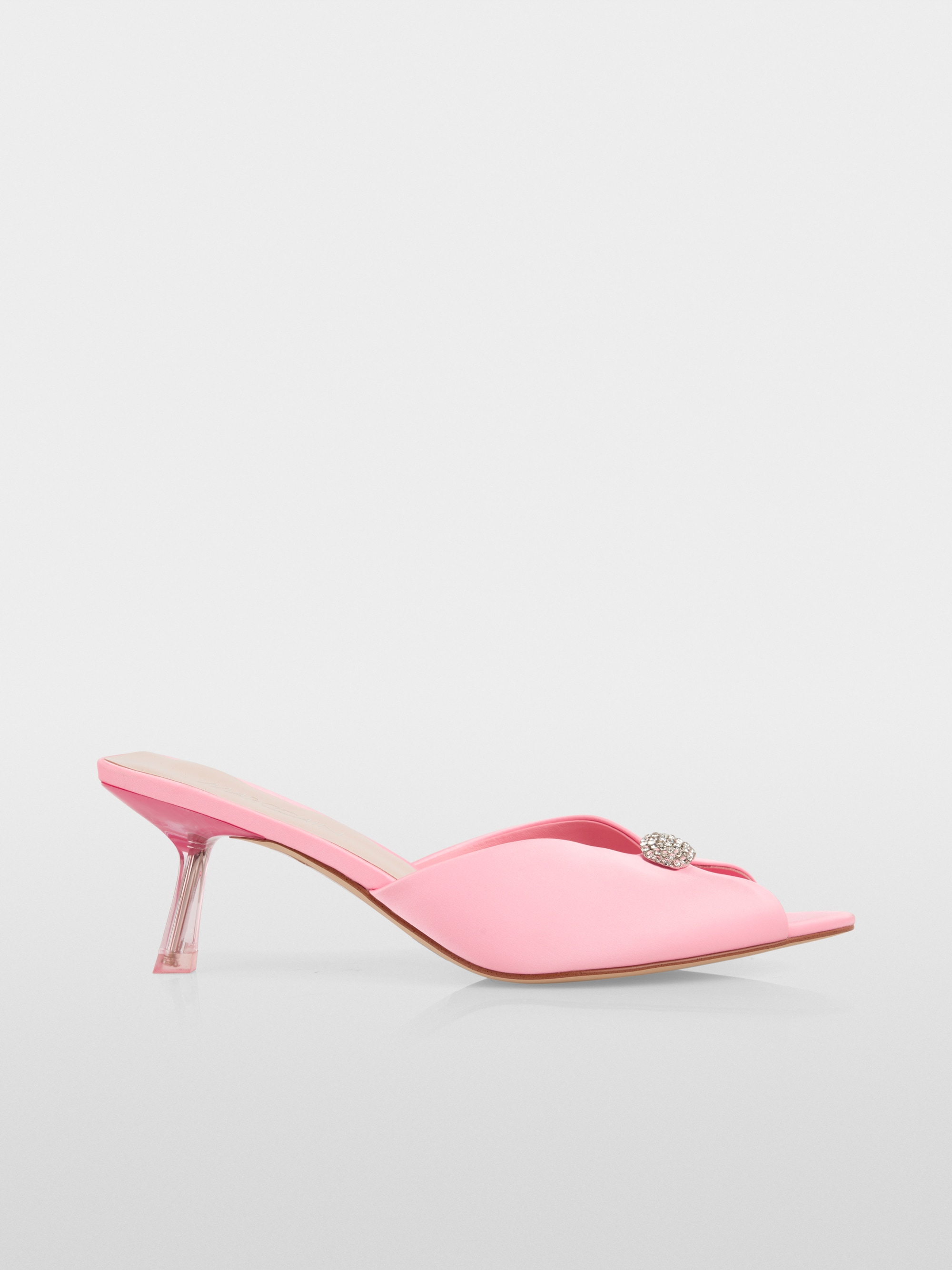 Satin mules with crystals